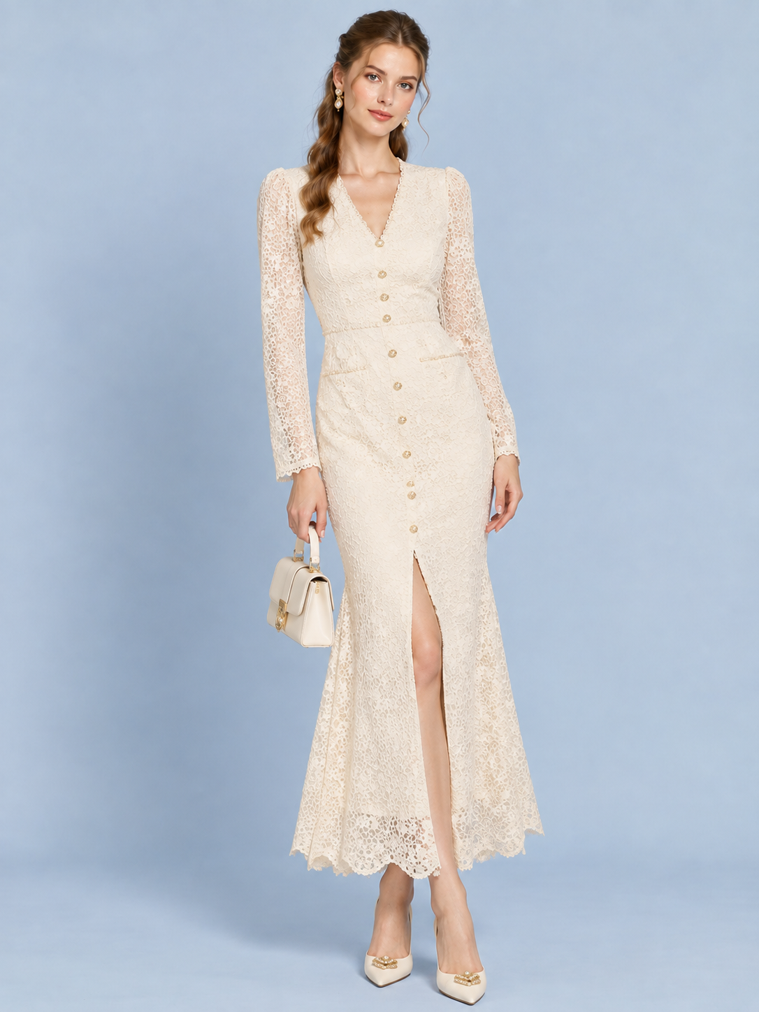 Ivory Romance Lace Maxi Dress