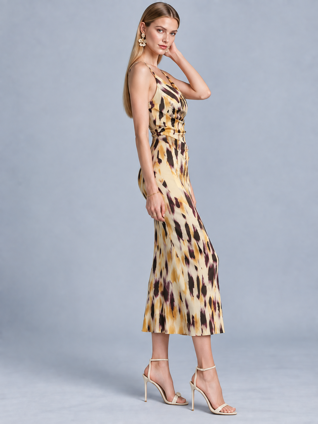 Margot Printed Midi Slip Dress