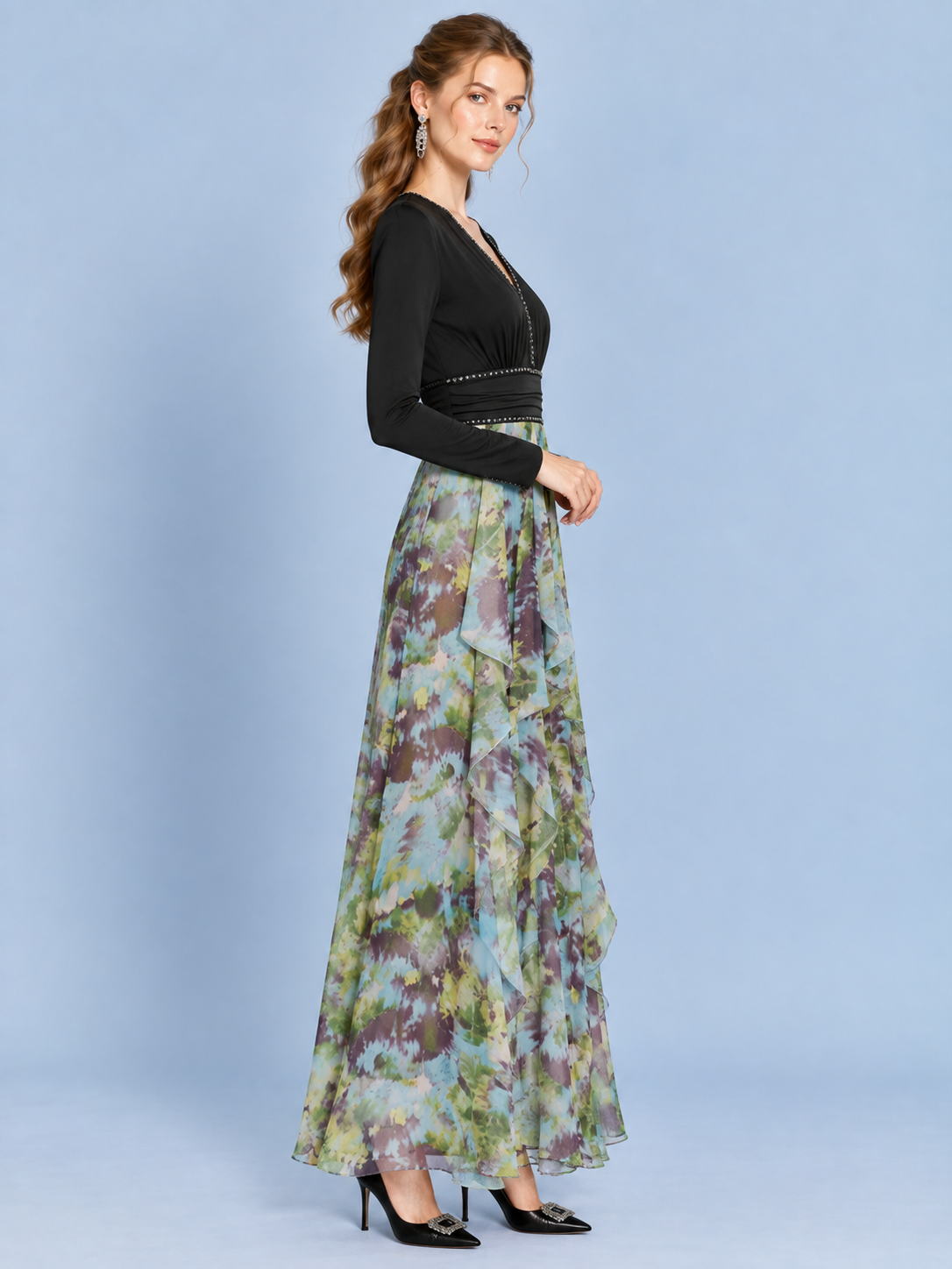 Indigo Mist Printed Maxi Dress