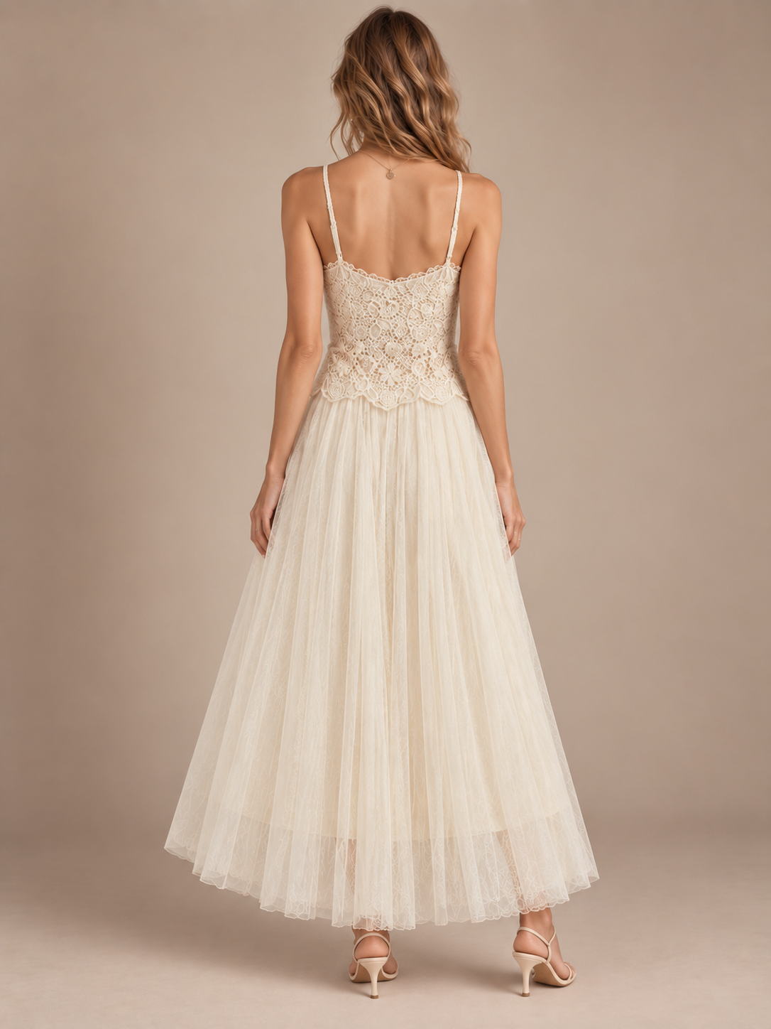 Élodie Mesh Lace Slip Dress