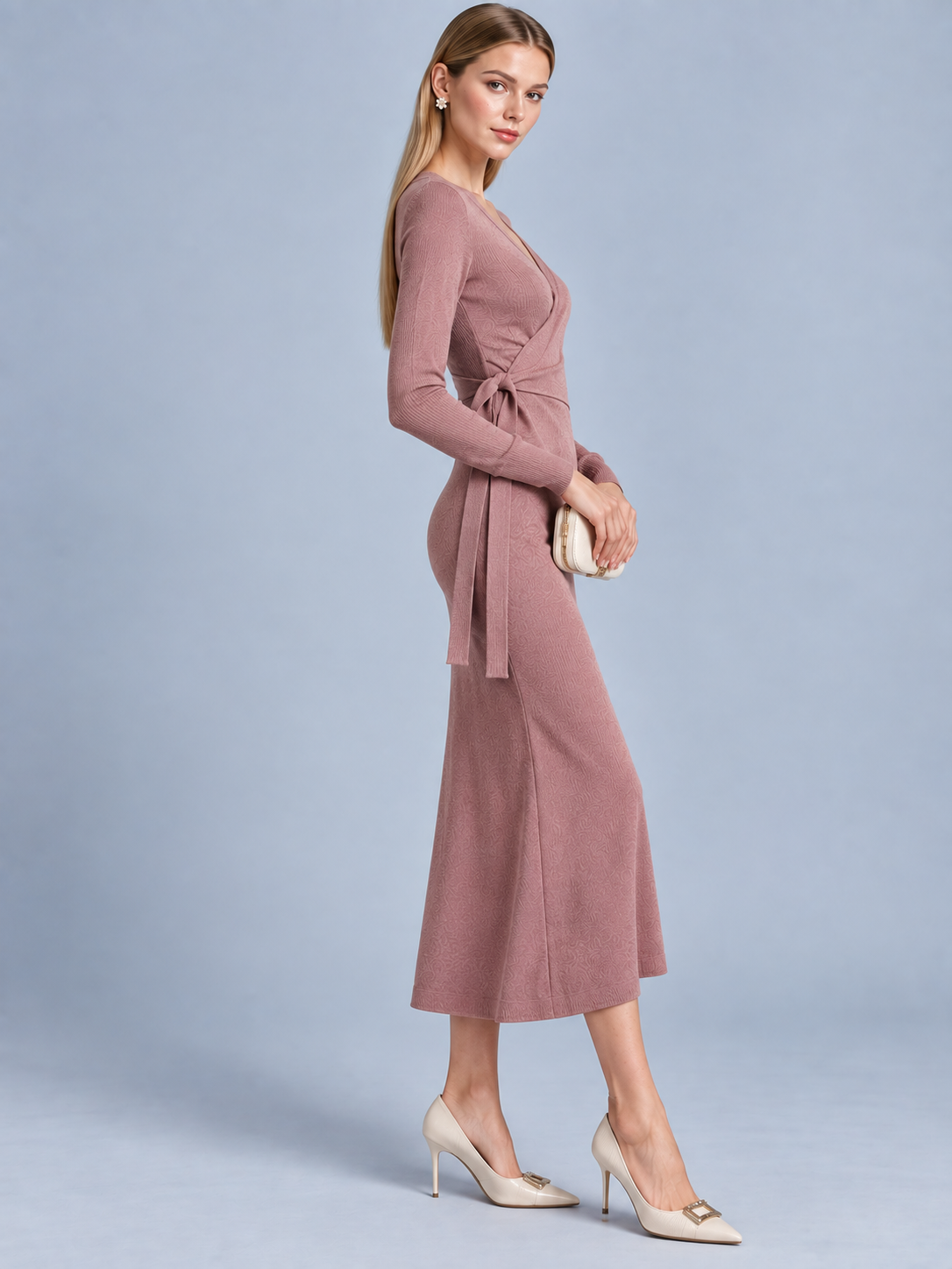 Vivienne V-Neck Knit Maxi Dress