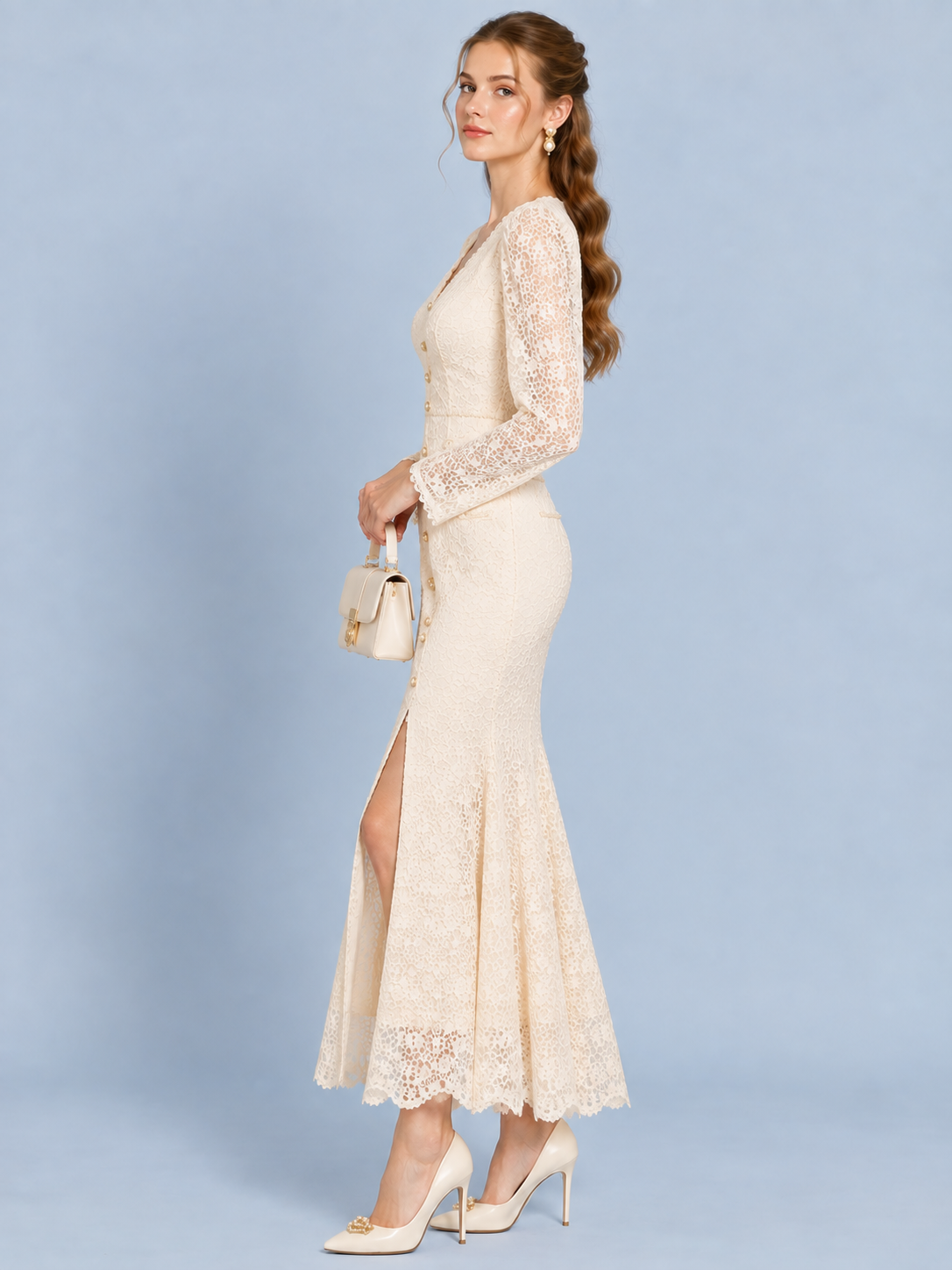 Ivory Romance Lace Maxi Dress