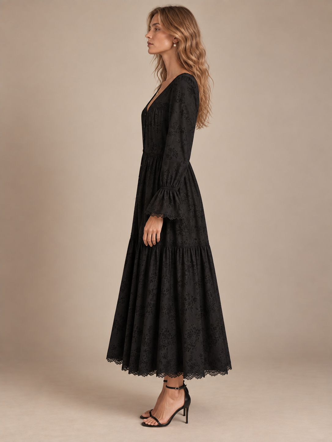 Margot Floral V-Neck Tea Dress