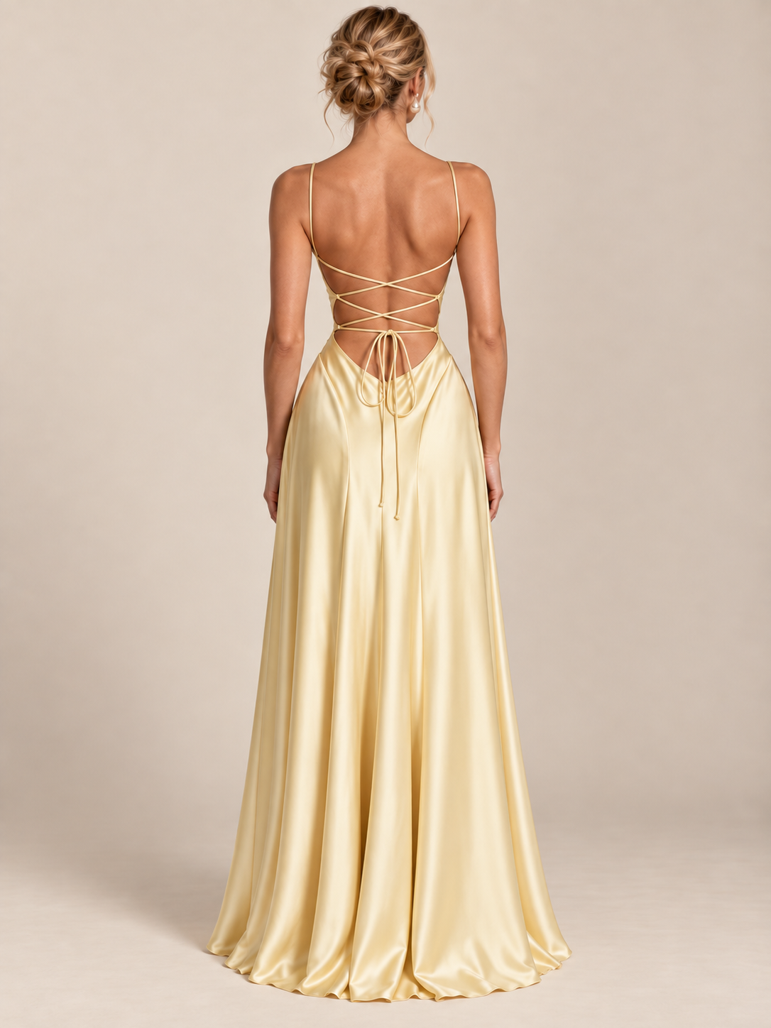 Estelle Satin Backless Maxi Dress