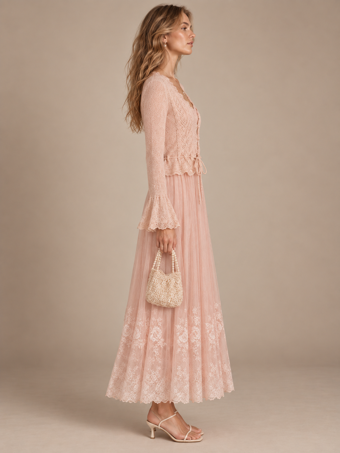 Blush Knit Cardigan & Slip Dress Set