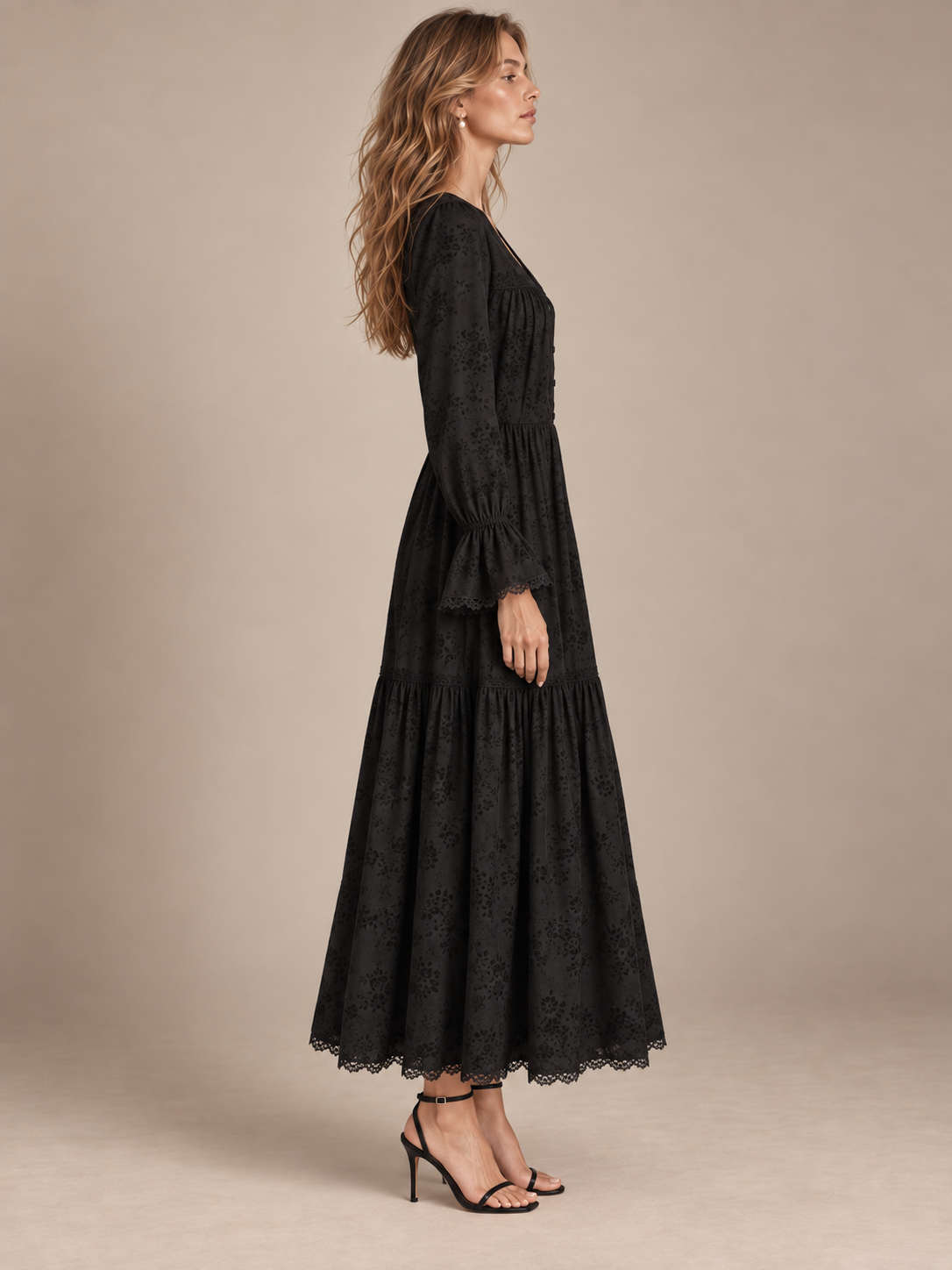 Margot Floral V-Neck Tea Dress