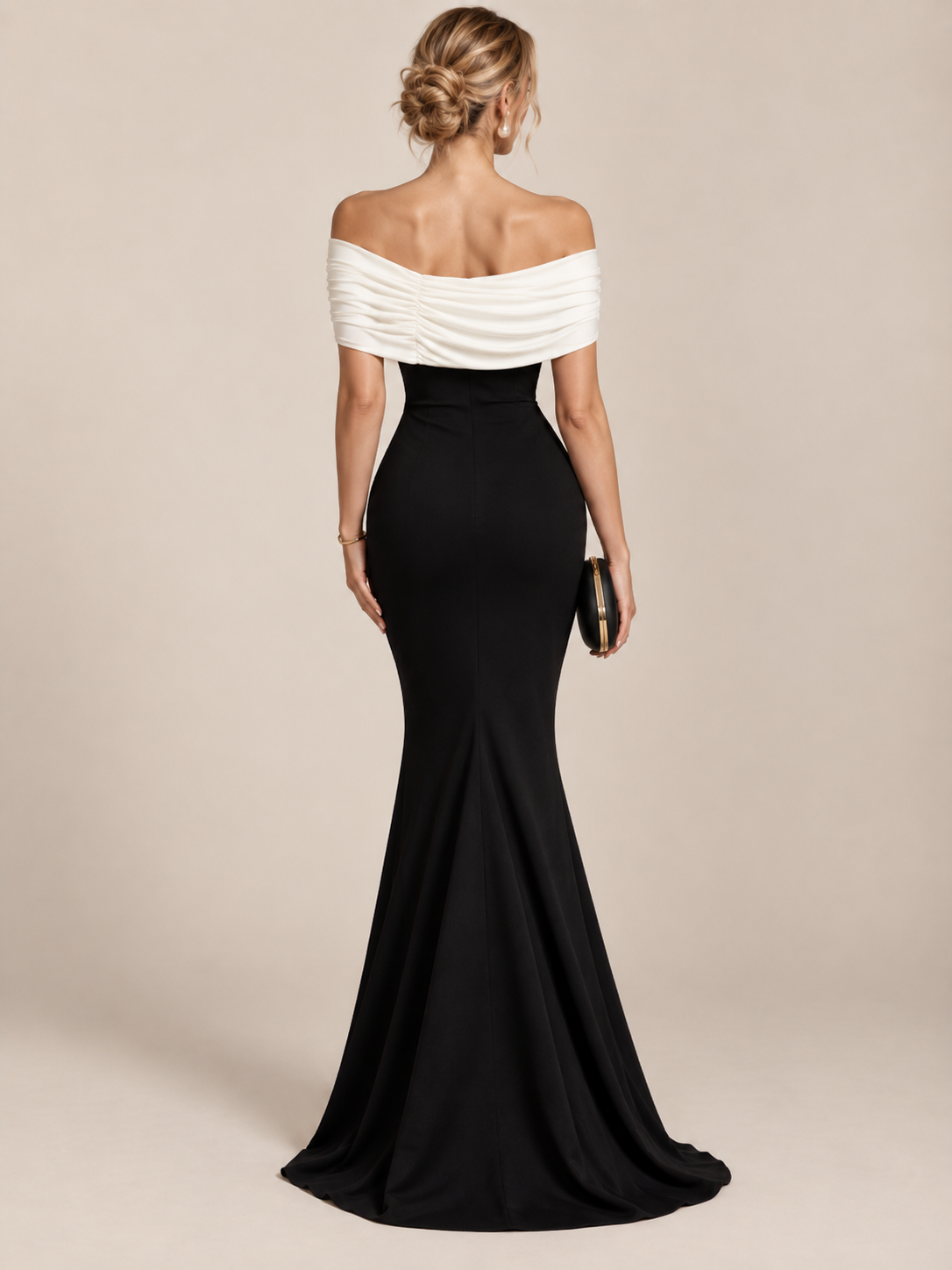 Camille Contrast Off-Shoulder Dress