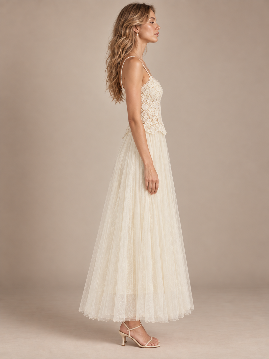 Élodie Mesh Lace Slip Dress
