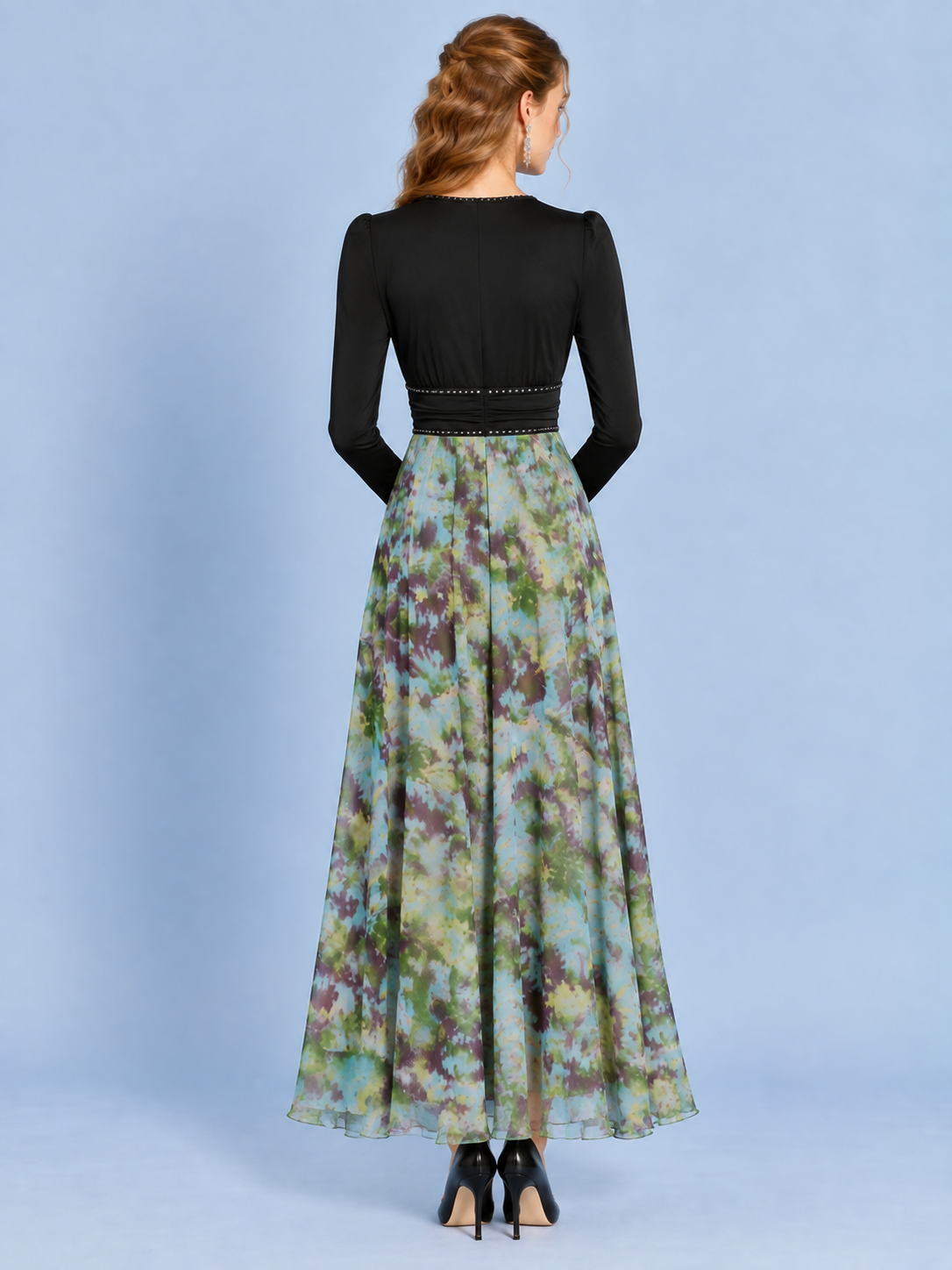 Indigo Mist Printed Maxi Dress