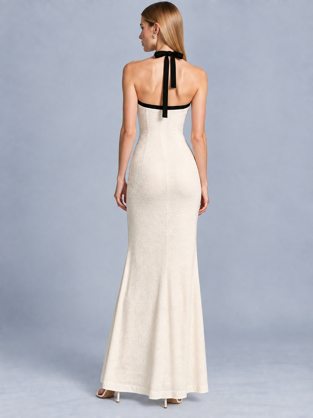 Monique Contrast Halter Maxi Dress