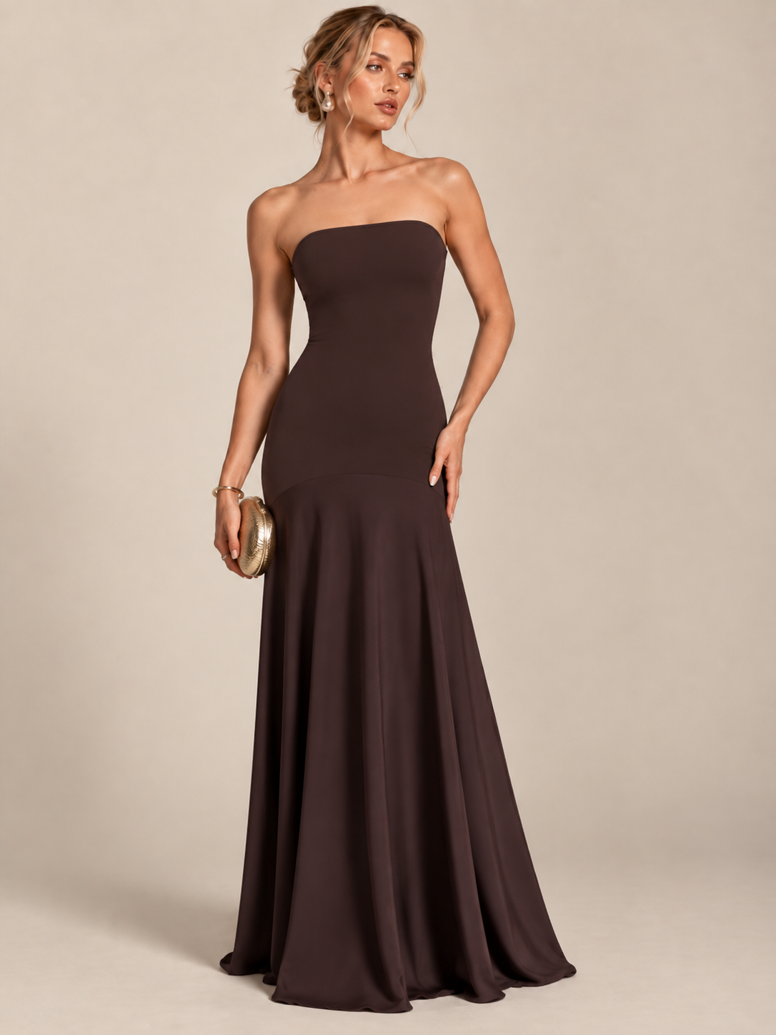 Celeste Satin Bustier Maxi Dress