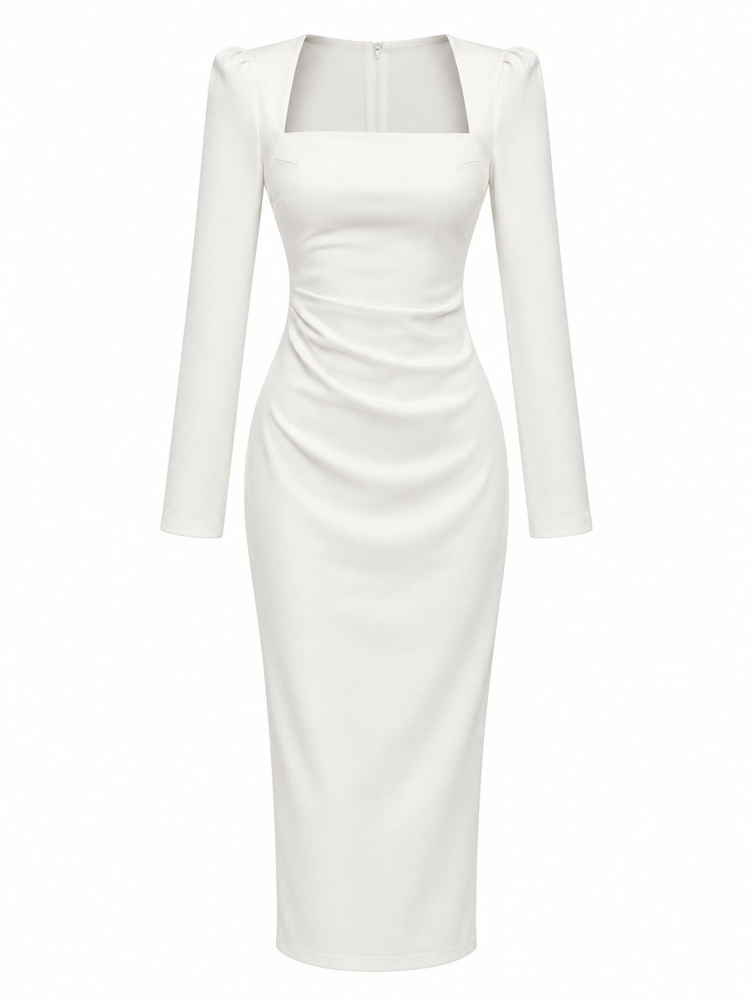 Audrey Square Neck White Maxi Dress
