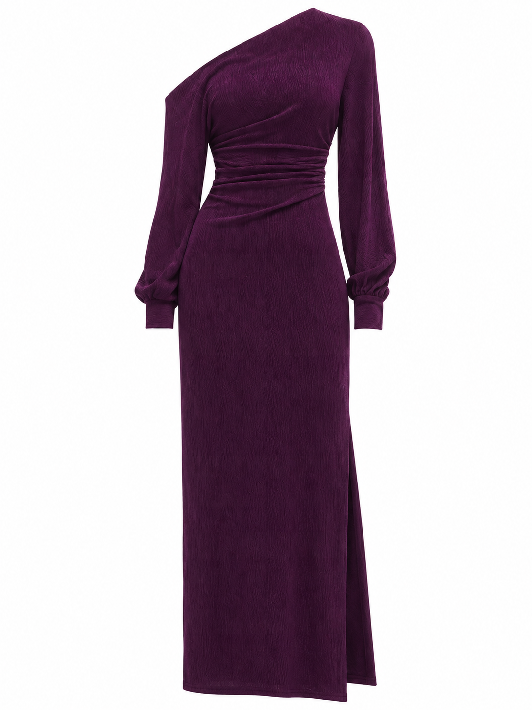 Amethyst One-Shoulder Evening Gown