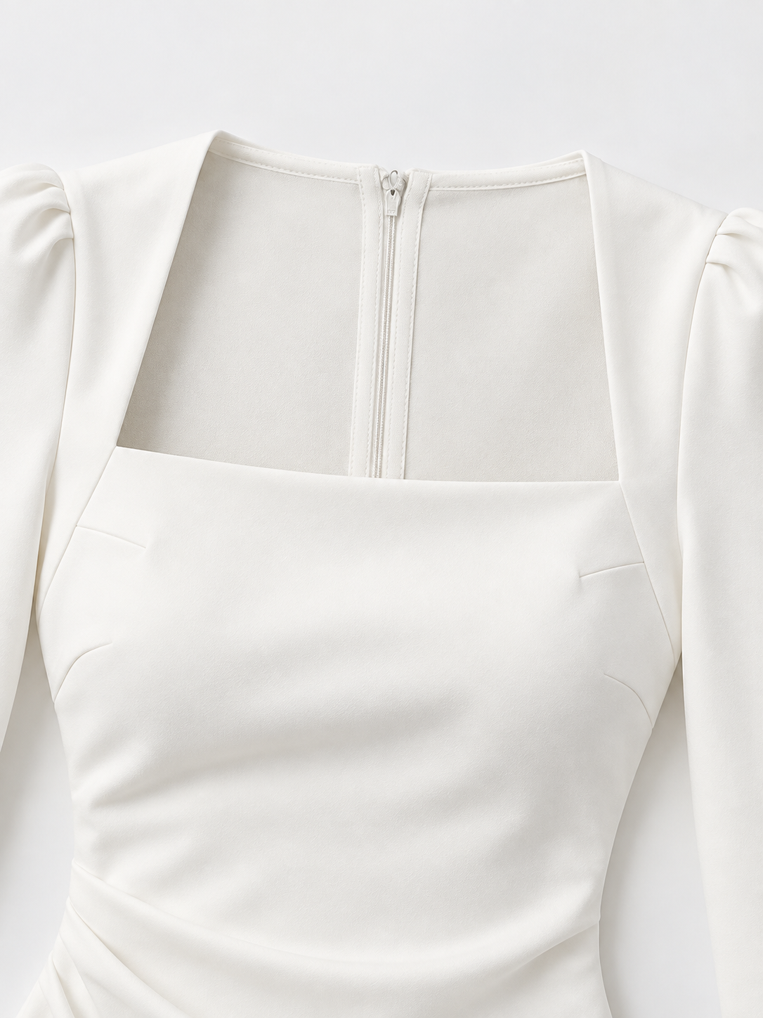 Audrey Square Neck White Maxi Dress