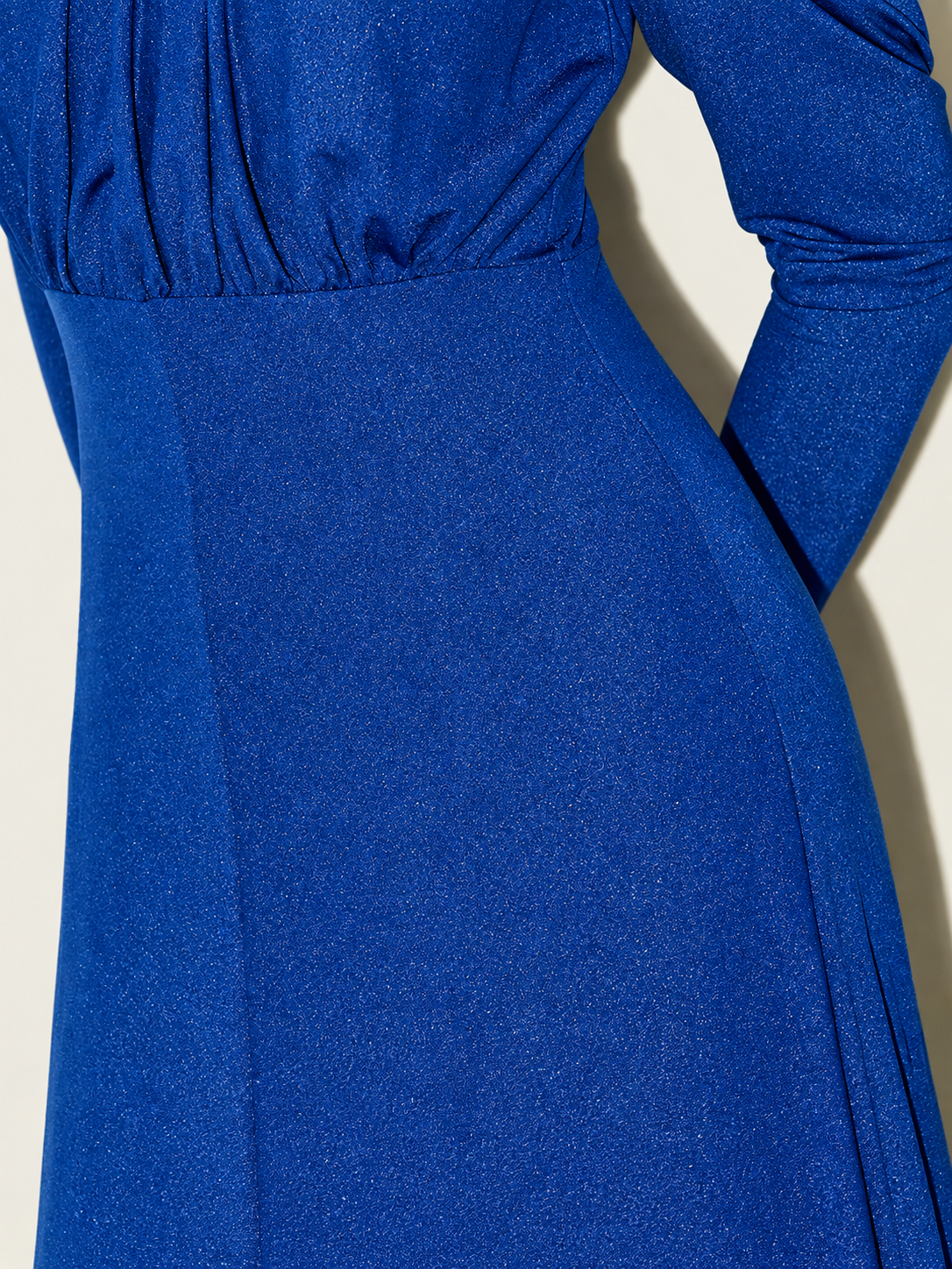 Azure Shimmer Knit Evening Dress