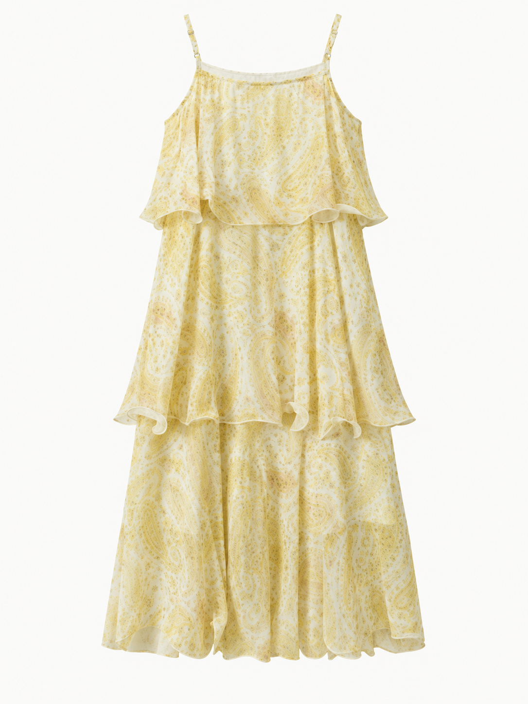 Lemon Paisley Lace Maxi Dress