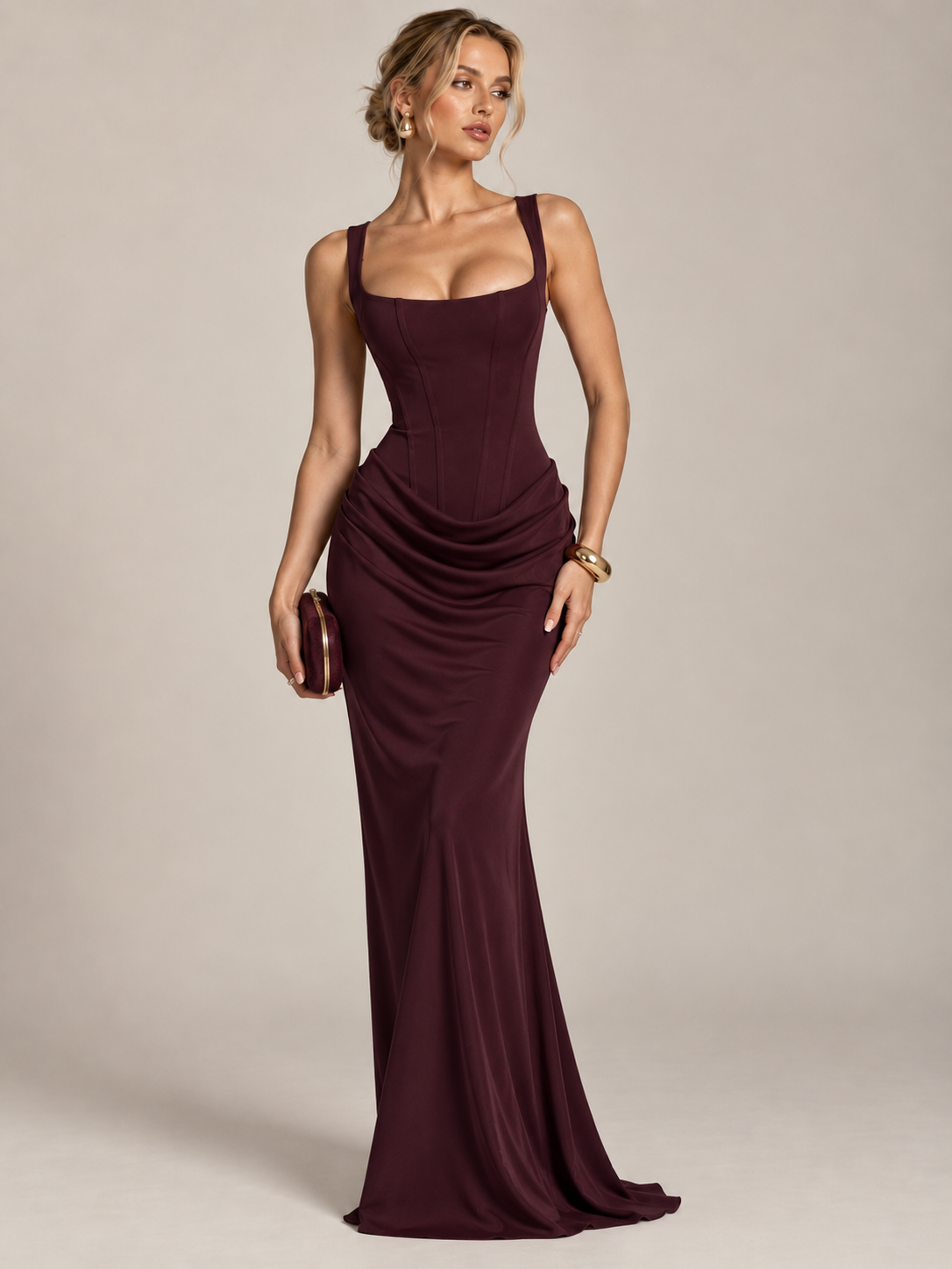 Amélie Satin Corset Gown
