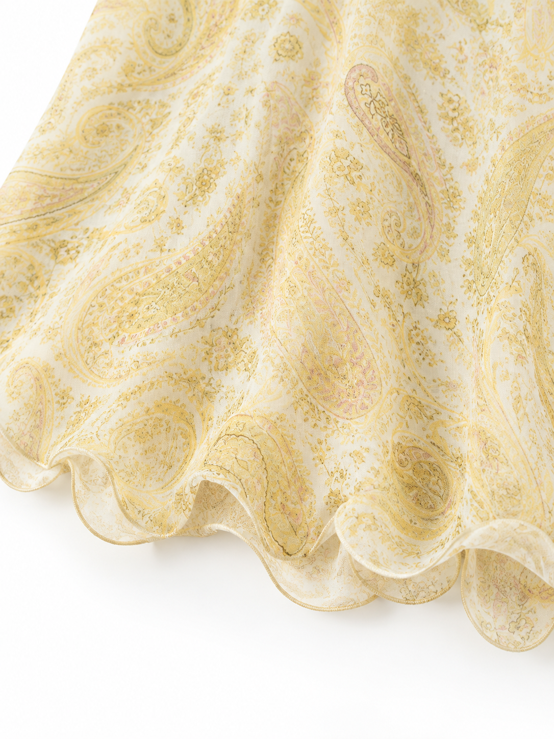 Lemon Paisley Lace Maxi Dress