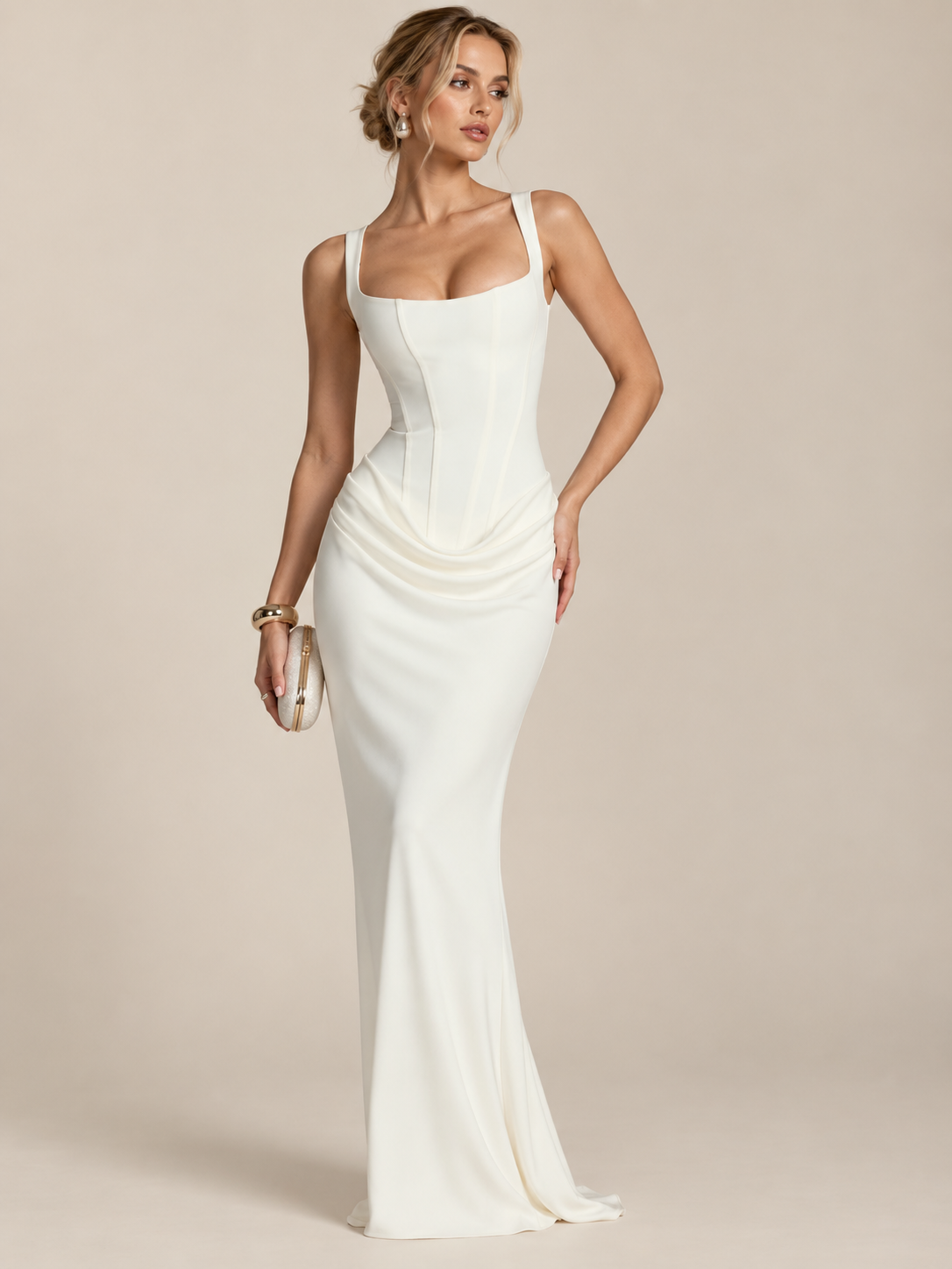 Amélie Satin Corset Gown