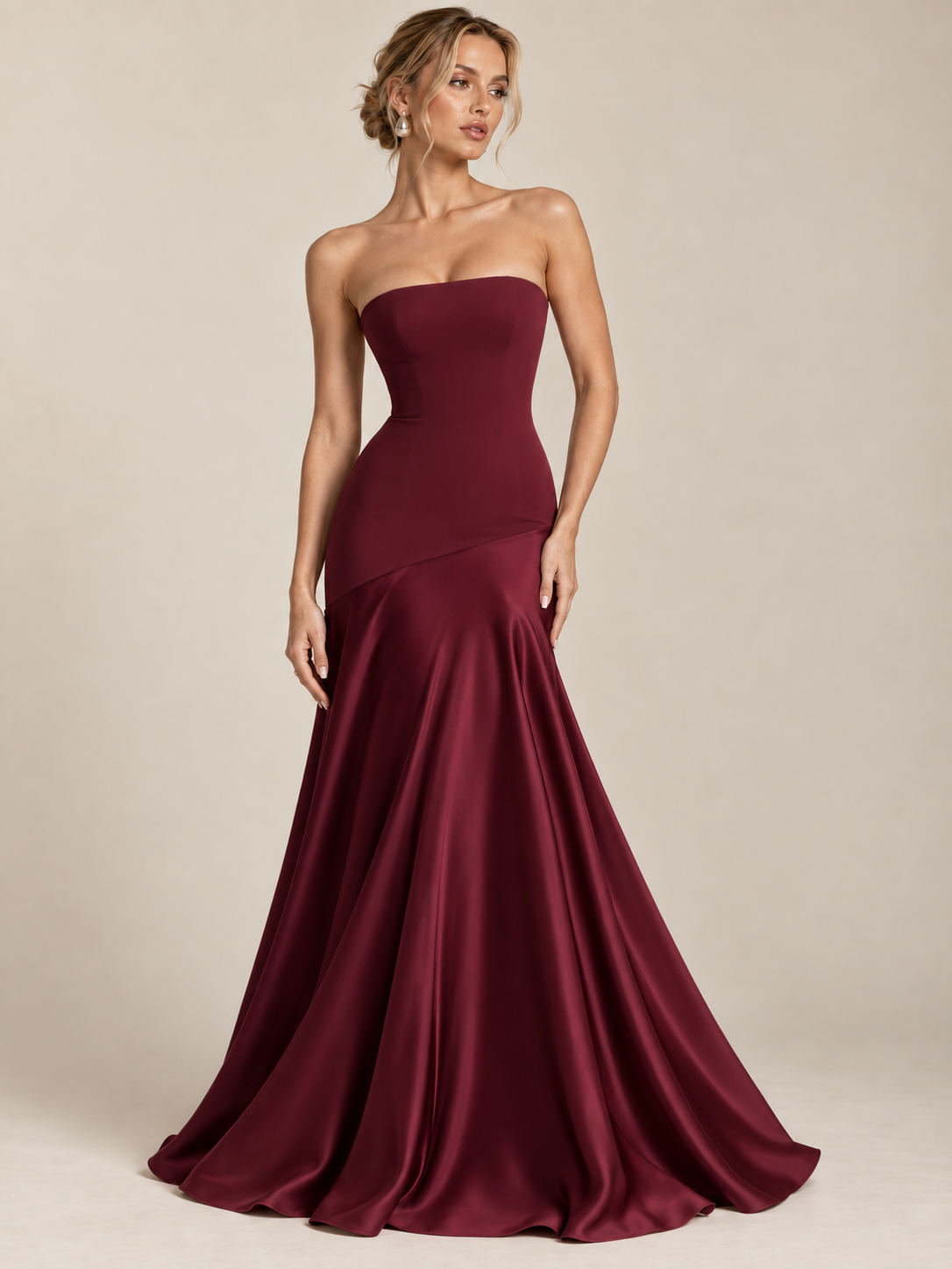 Celeste Satin Bustier Maxi Dress