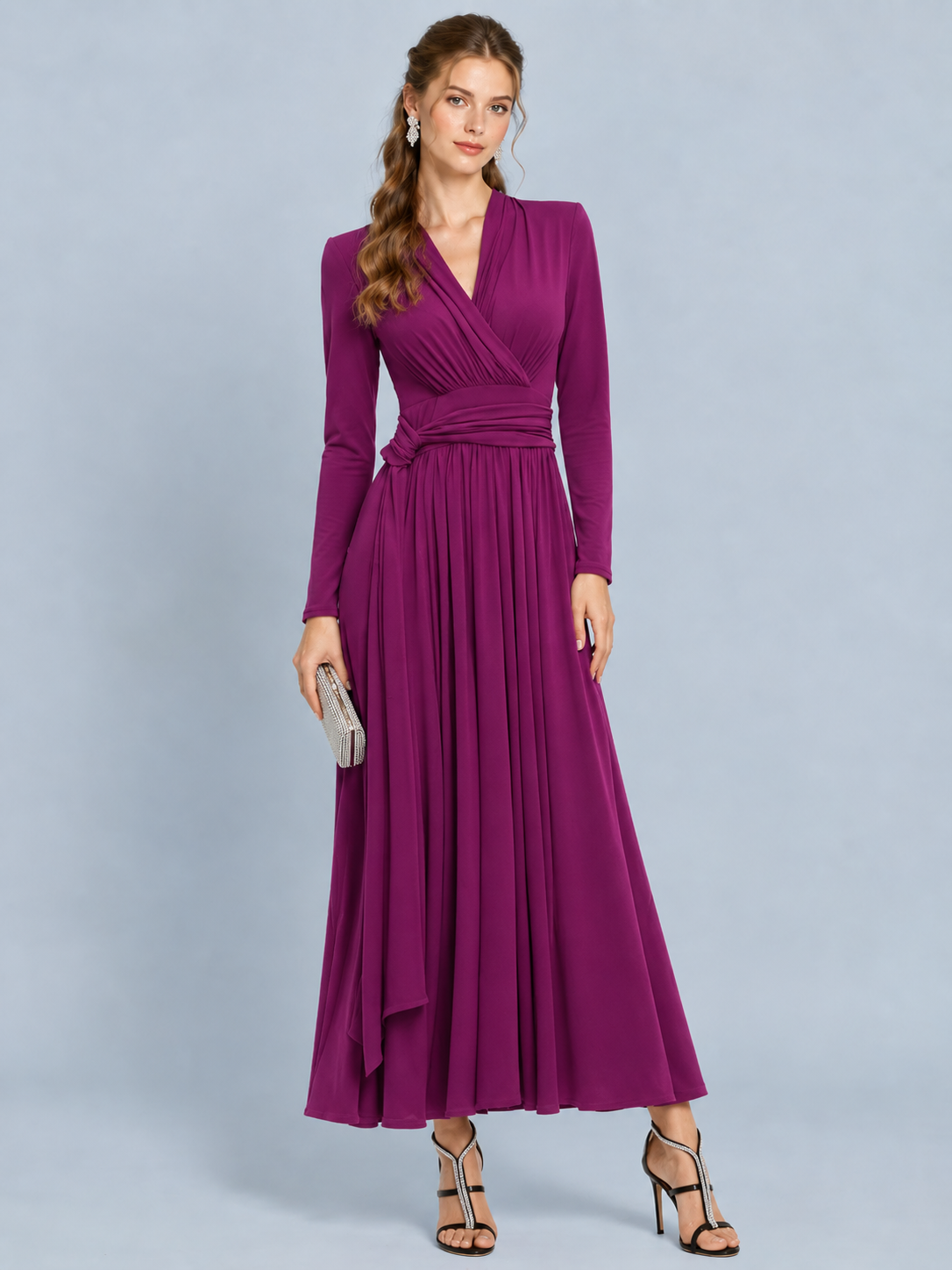 Violet Nocturne Knit Maxi Dress
