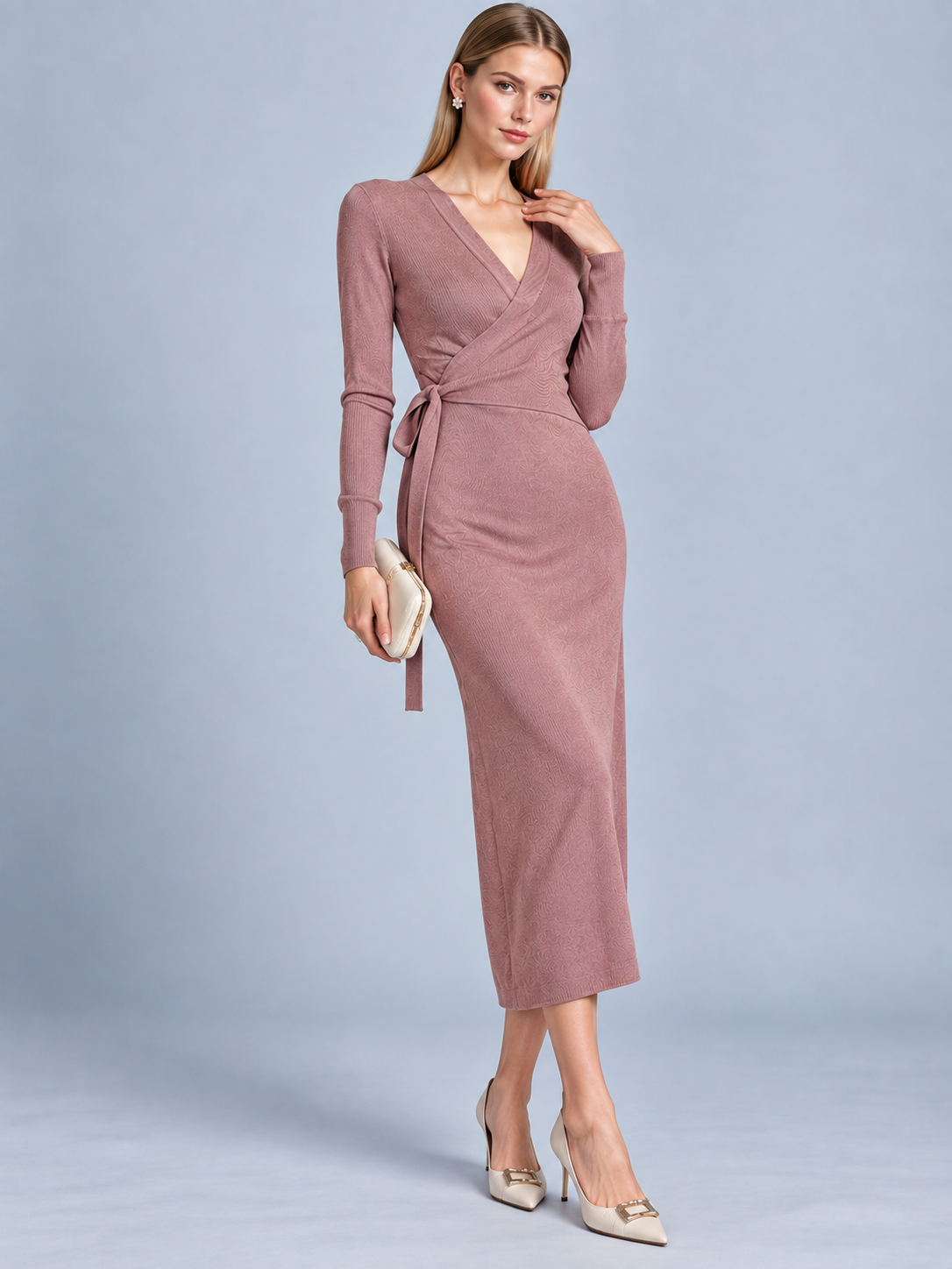 Vivienne V-Neck Knit Maxi Dress
