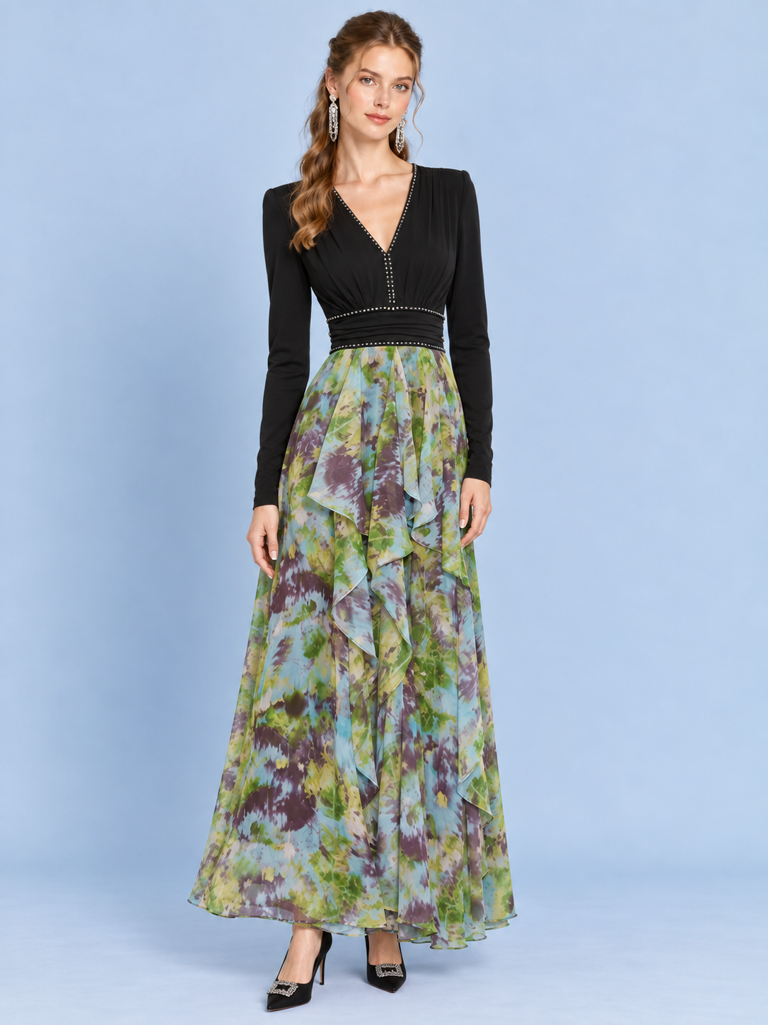 Indigo Mist Printed Maxi Dress