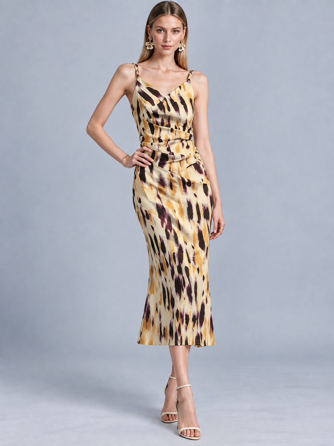 Margot Printed Midi Slip Dress
