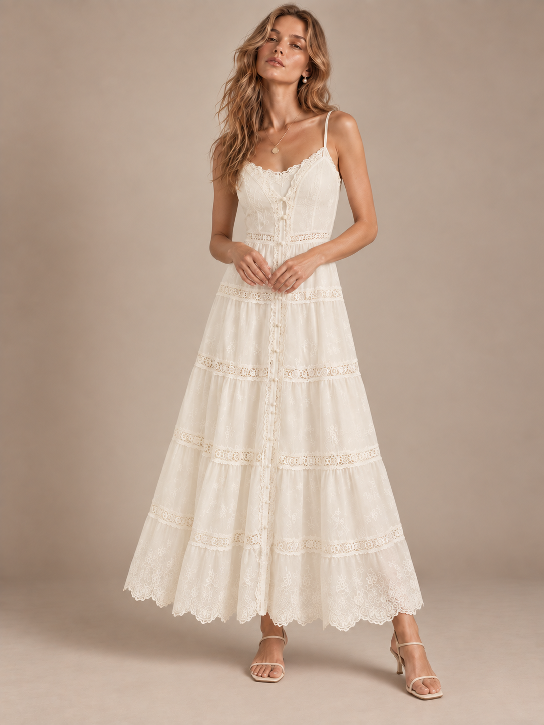 Celeste Tencel Lace Slip Dress