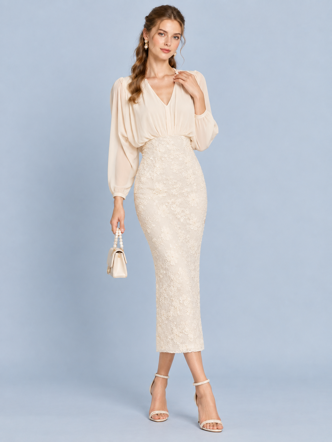 Misty Garden Lace Knit Dress