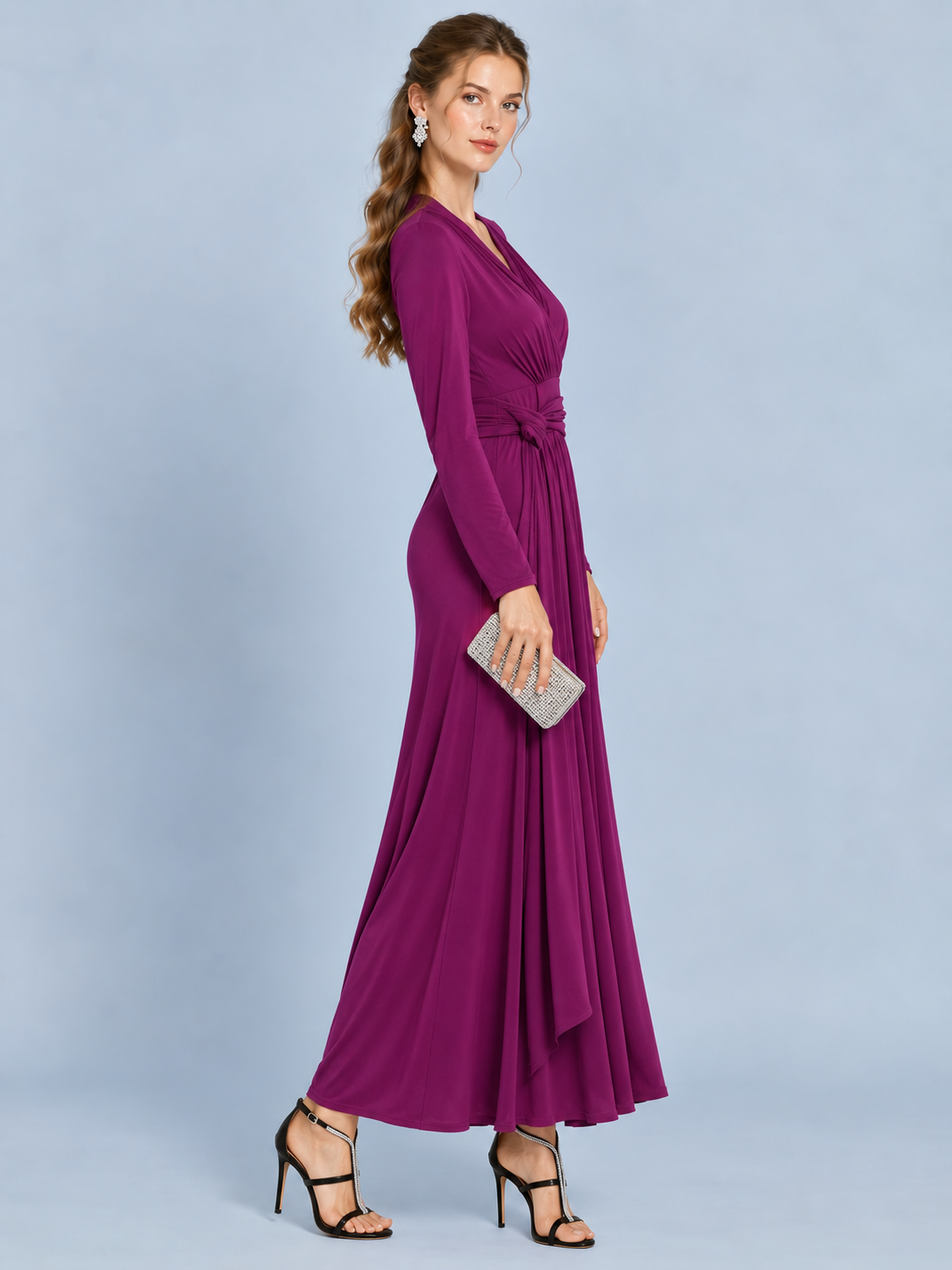 Violet Nocturne Knit Maxi Dress