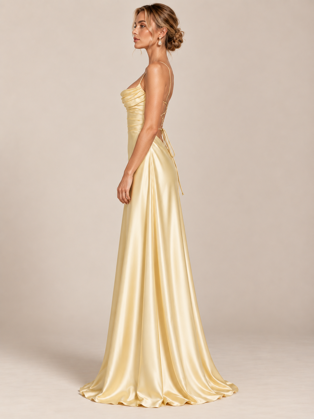 Estelle Satin Backless Maxi Dress