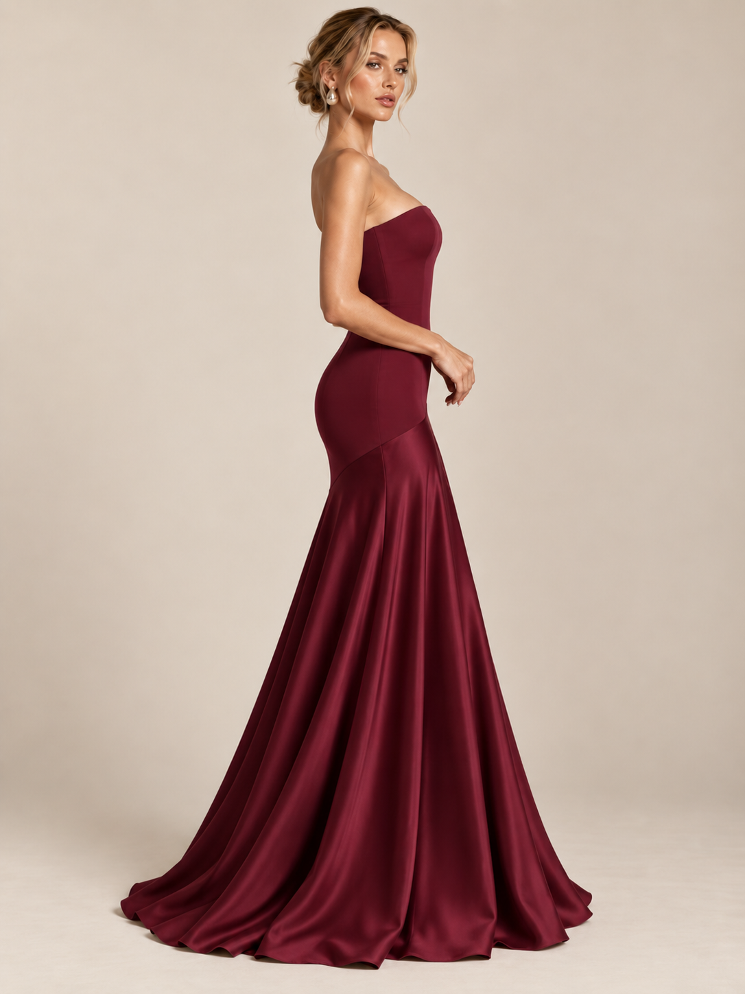 Celeste Satin Bustier Maxi Dress