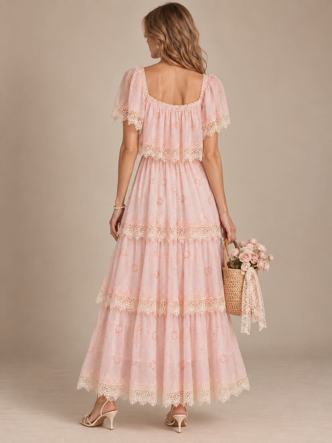 Miette Pink Ruffle Print Dress