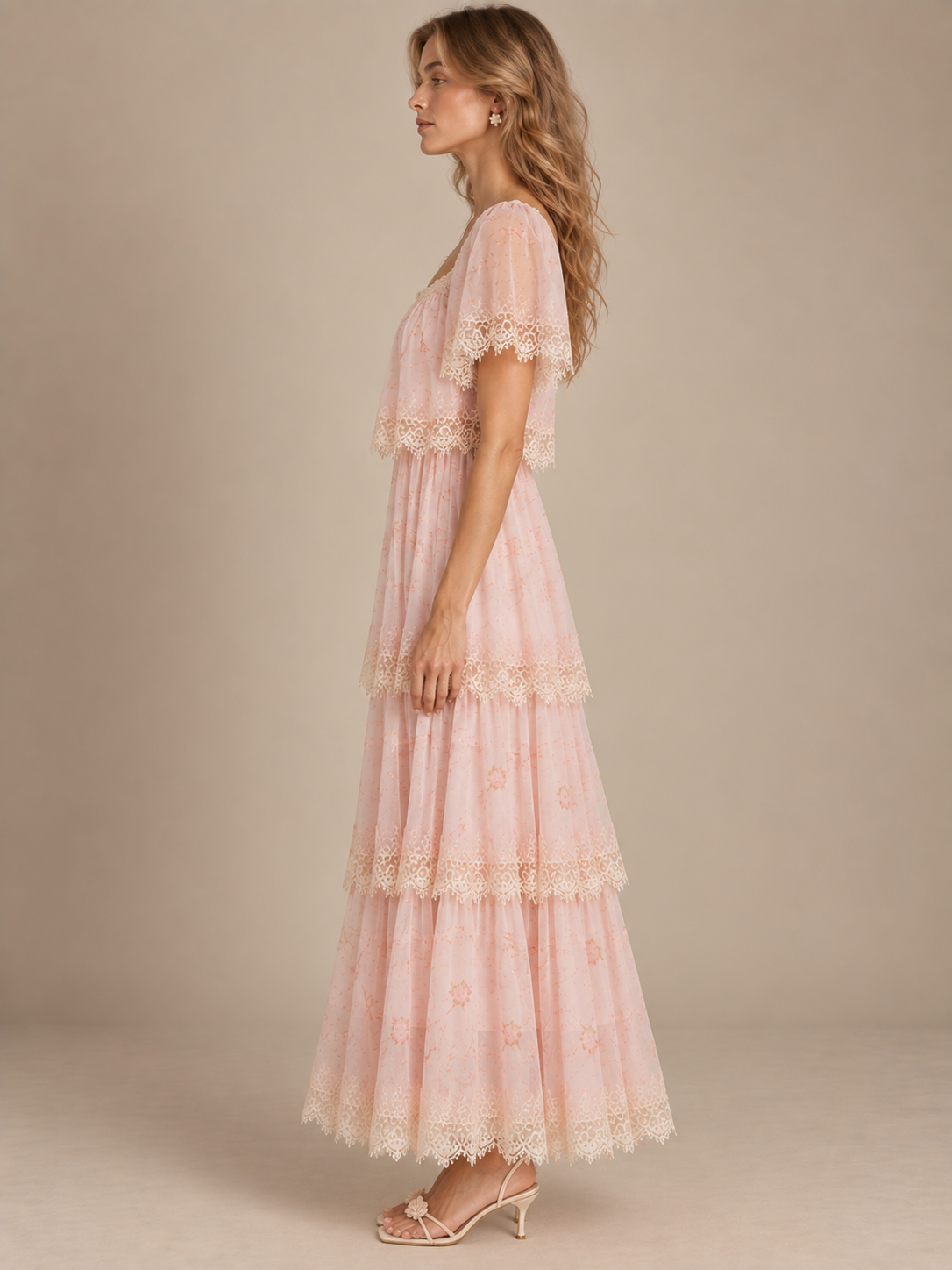 Miette Pink Ruffle Print Dress