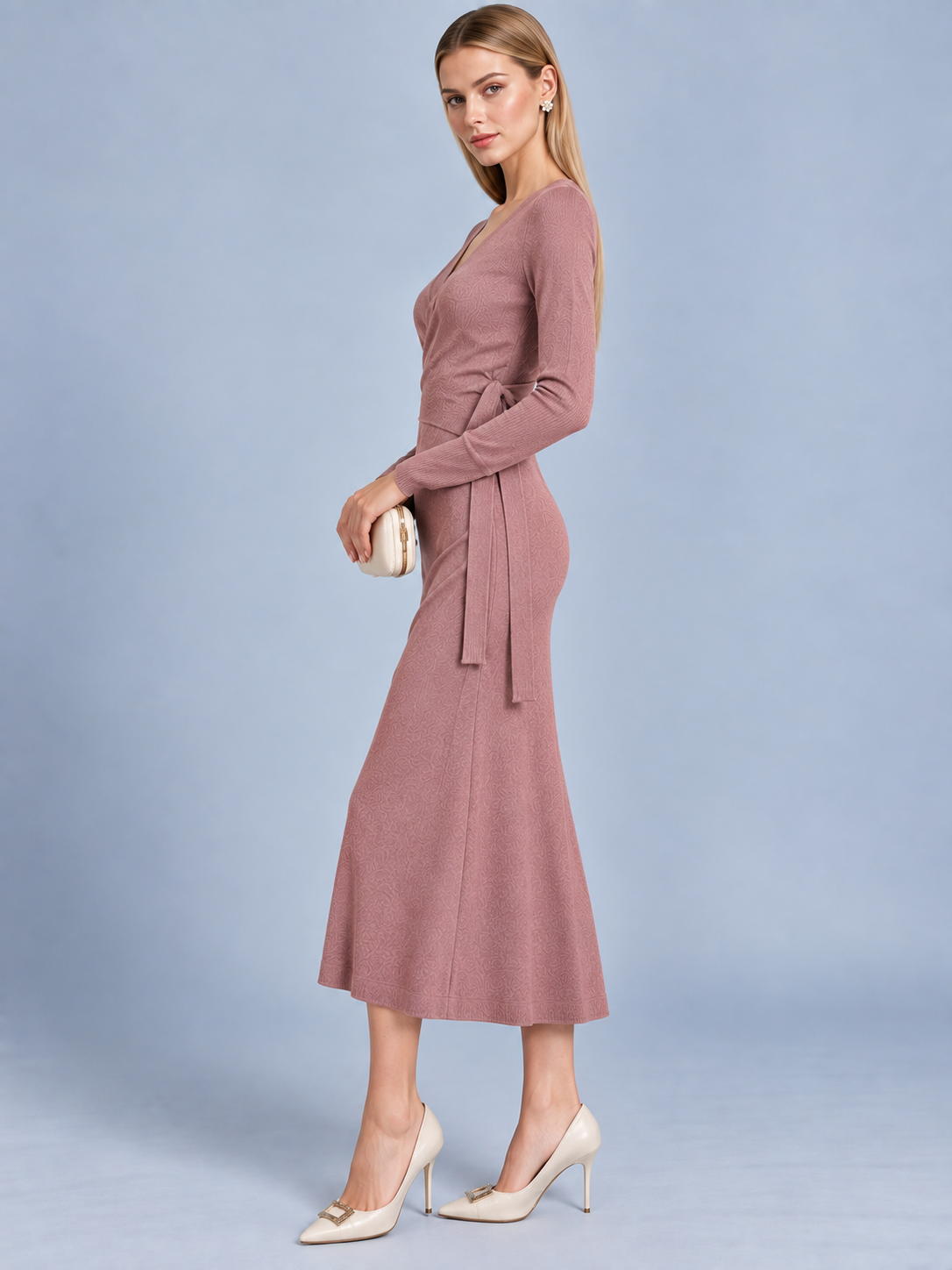 Vivienne V-Neck Knit Maxi Dress