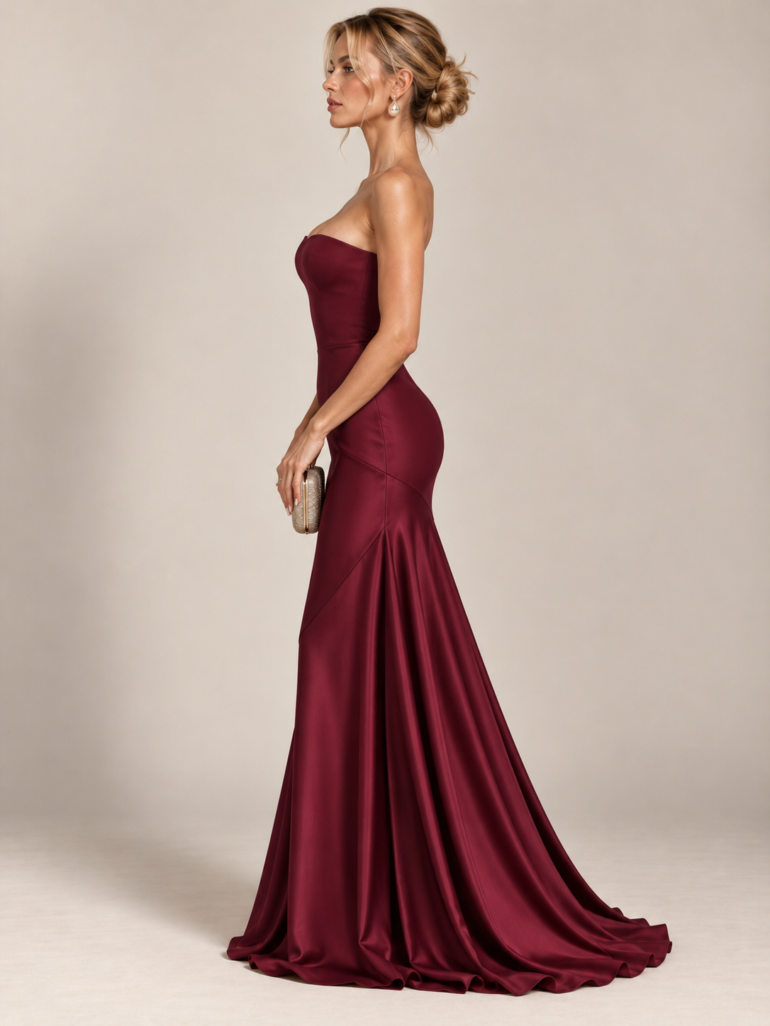 Celeste Satin Bustier Maxi Dress