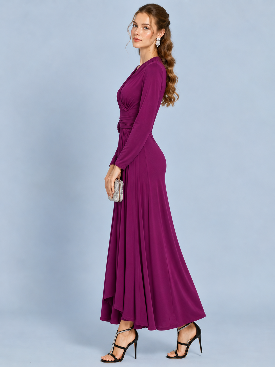 Violet Nocturne Knit Maxi Dress