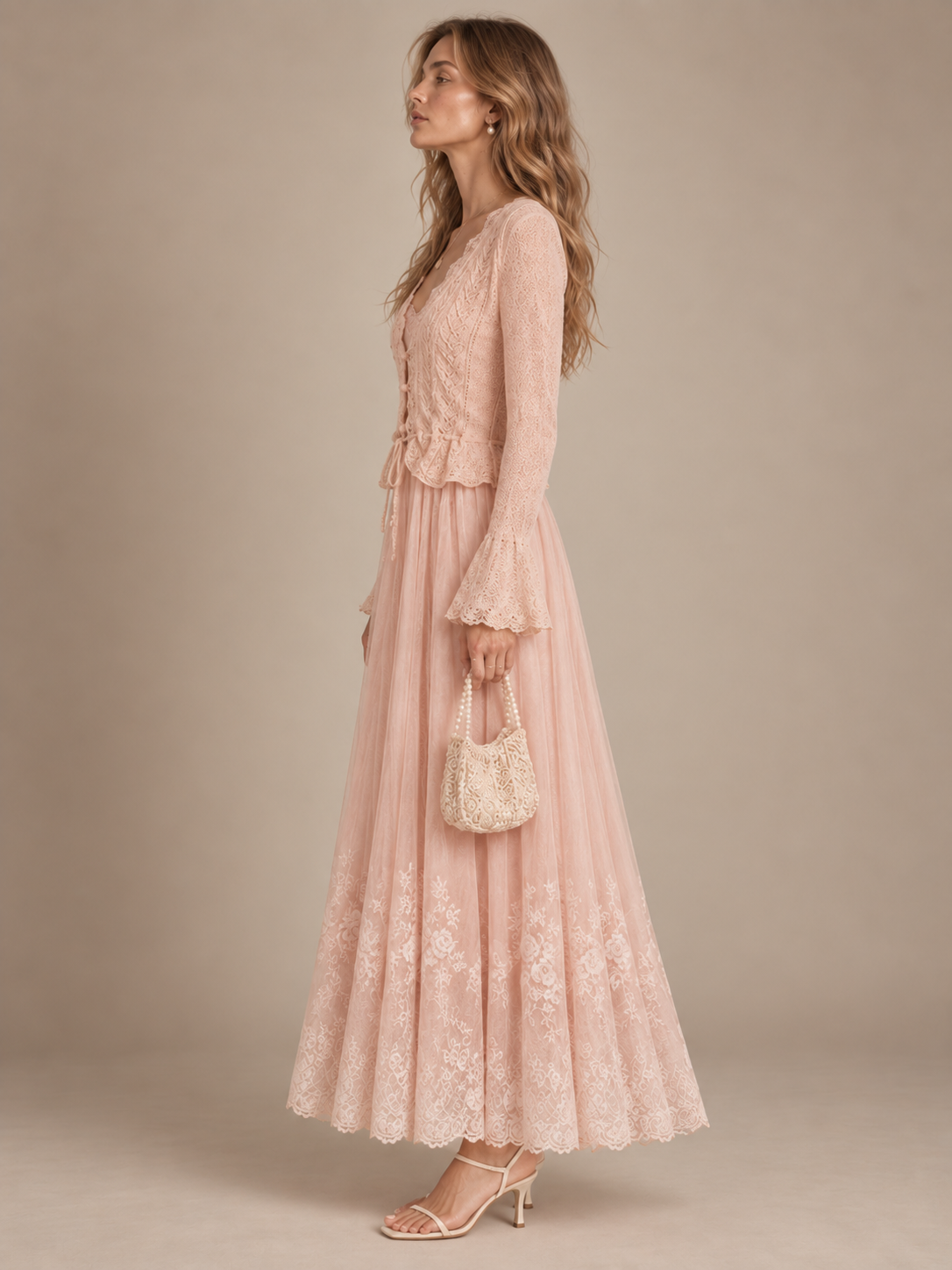 Blush Knit Cardigan & Slip Dress Set