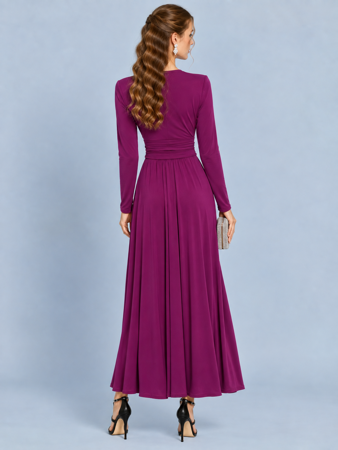 Violet Nocturne Knit Maxi Dress