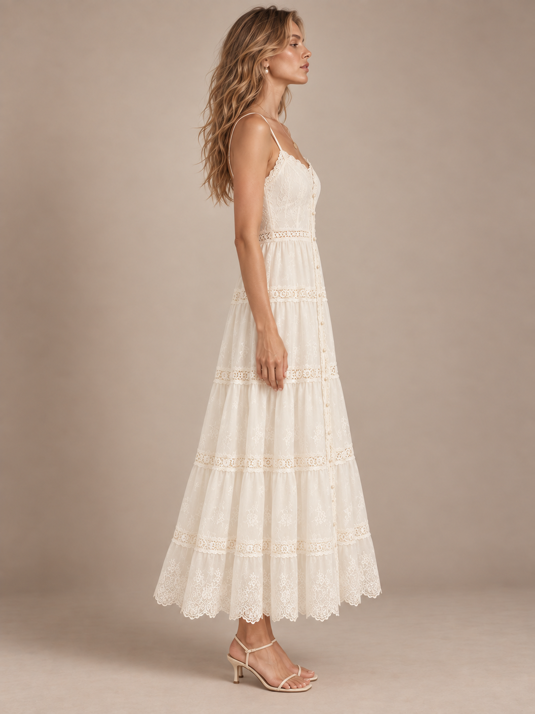 Celeste Tencel Lace Slip Dress