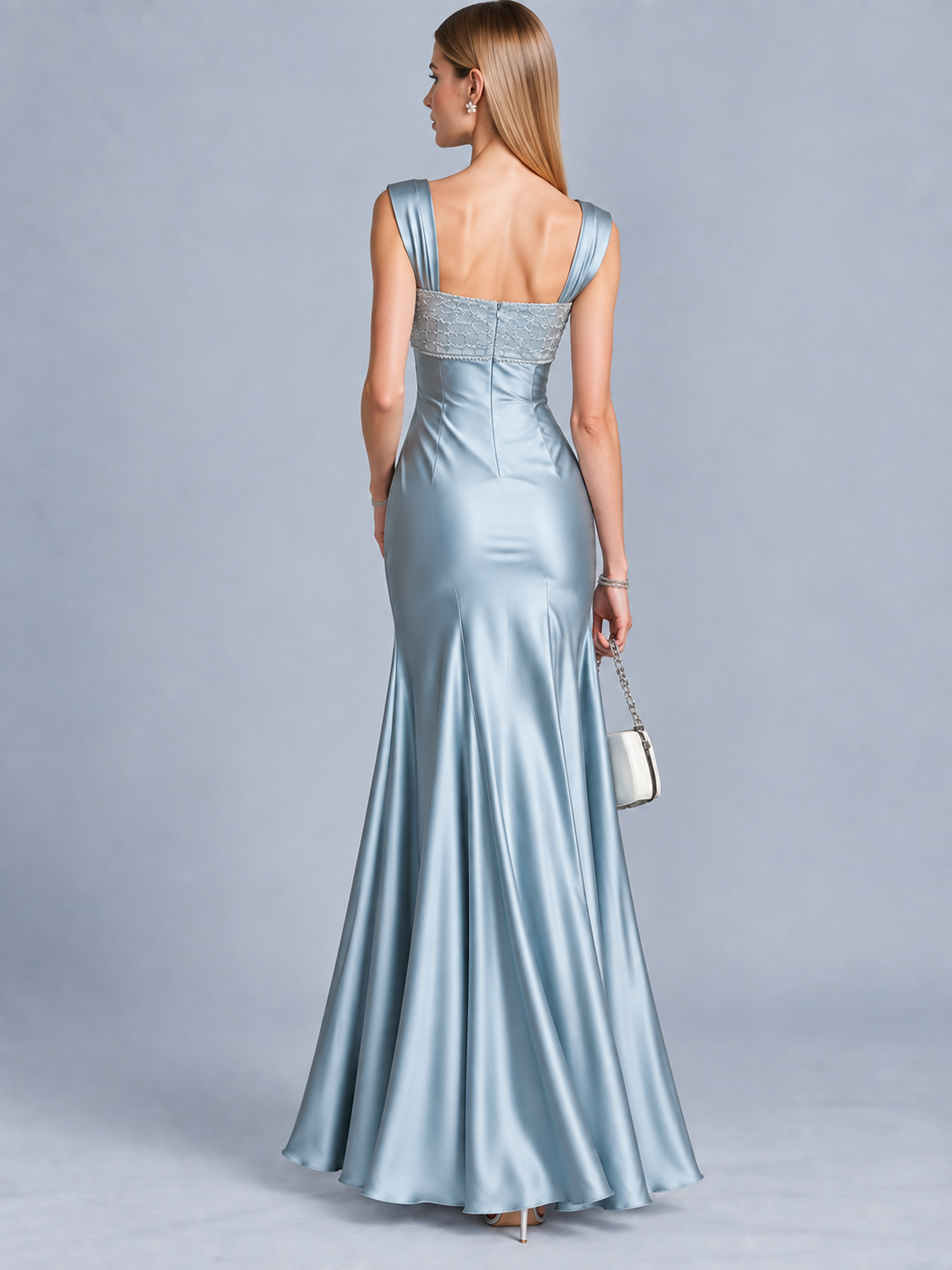 Seraphina Beaded Satin Mermaid Gown