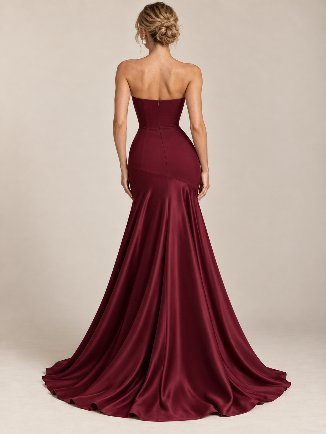 Celeste Satin Bustier Maxi Dress