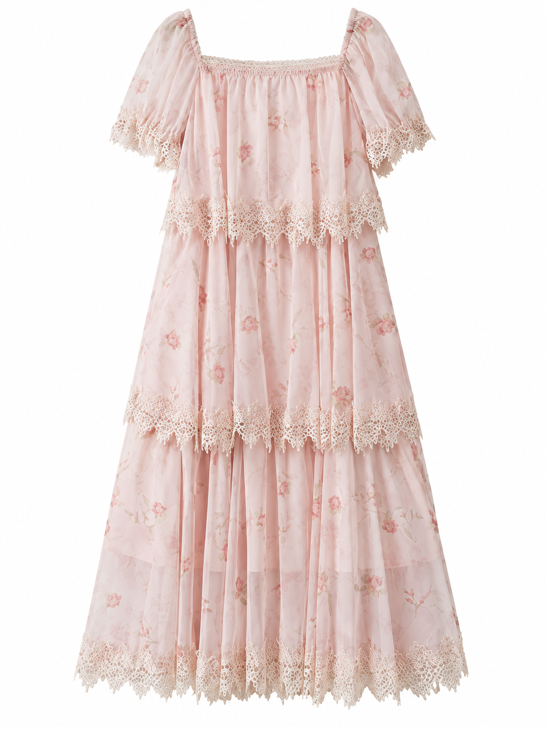 Miette Pink Ruffle Print Dress