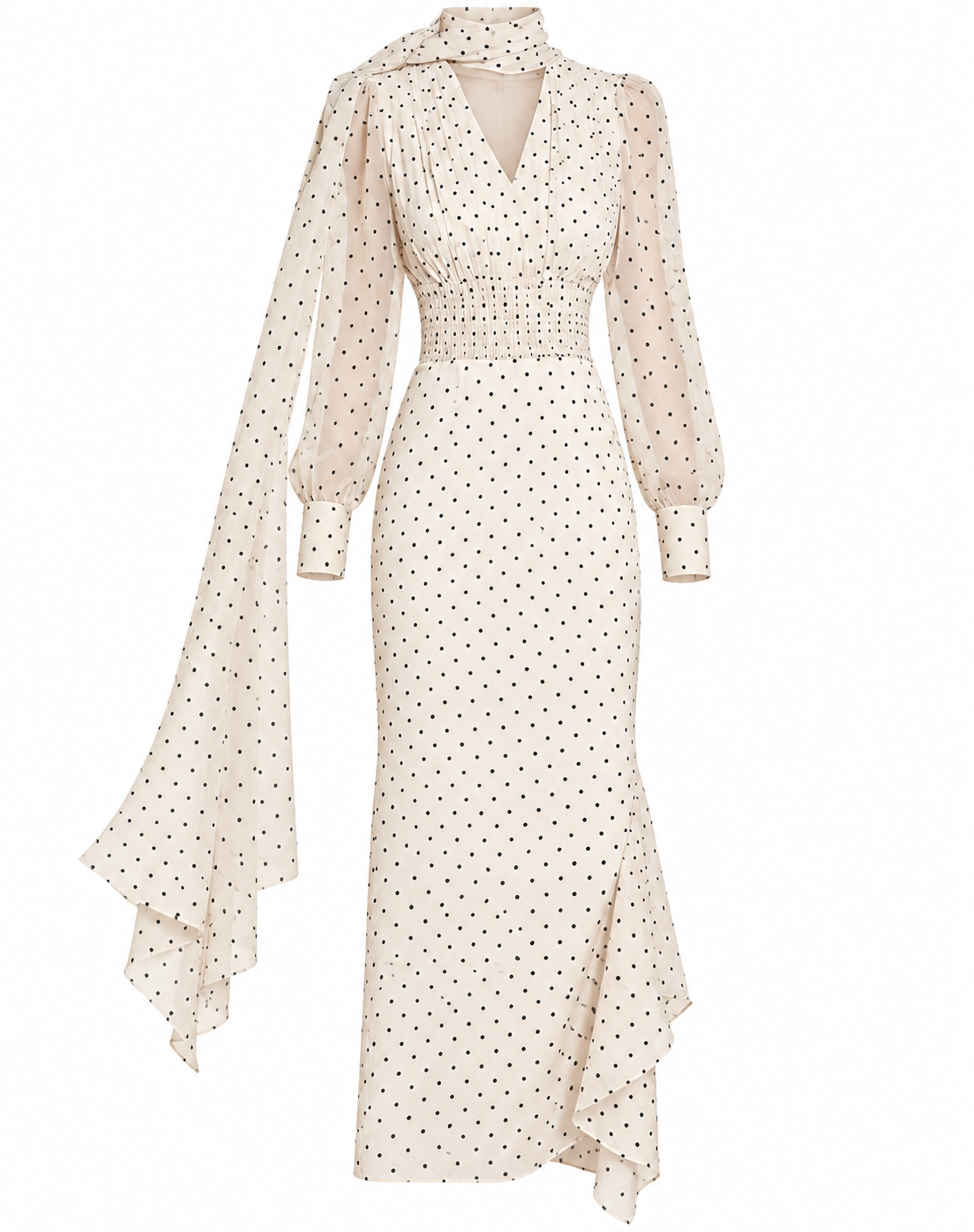 Paris Rain Polka Dot Midi Dress