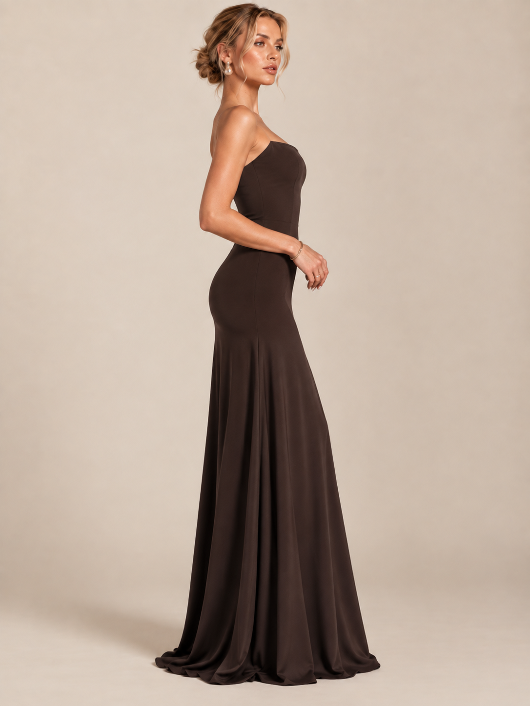 Celeste Satin Bustier Maxi Dress