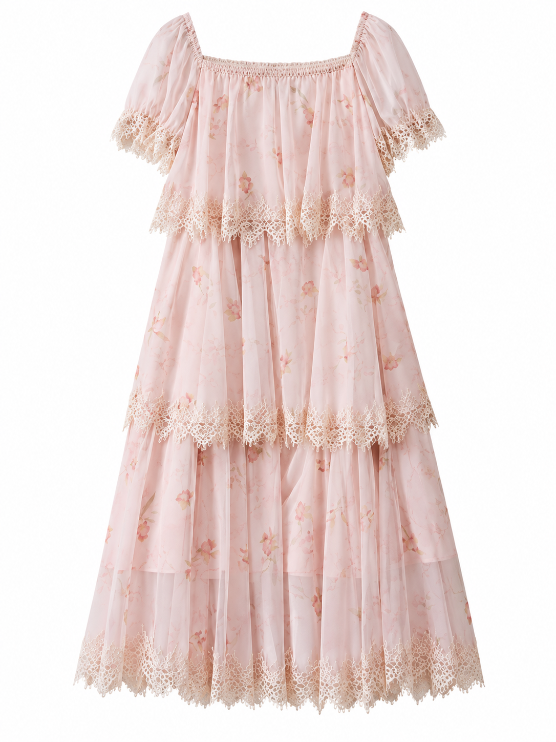 Miette Pink Ruffle Print Dress