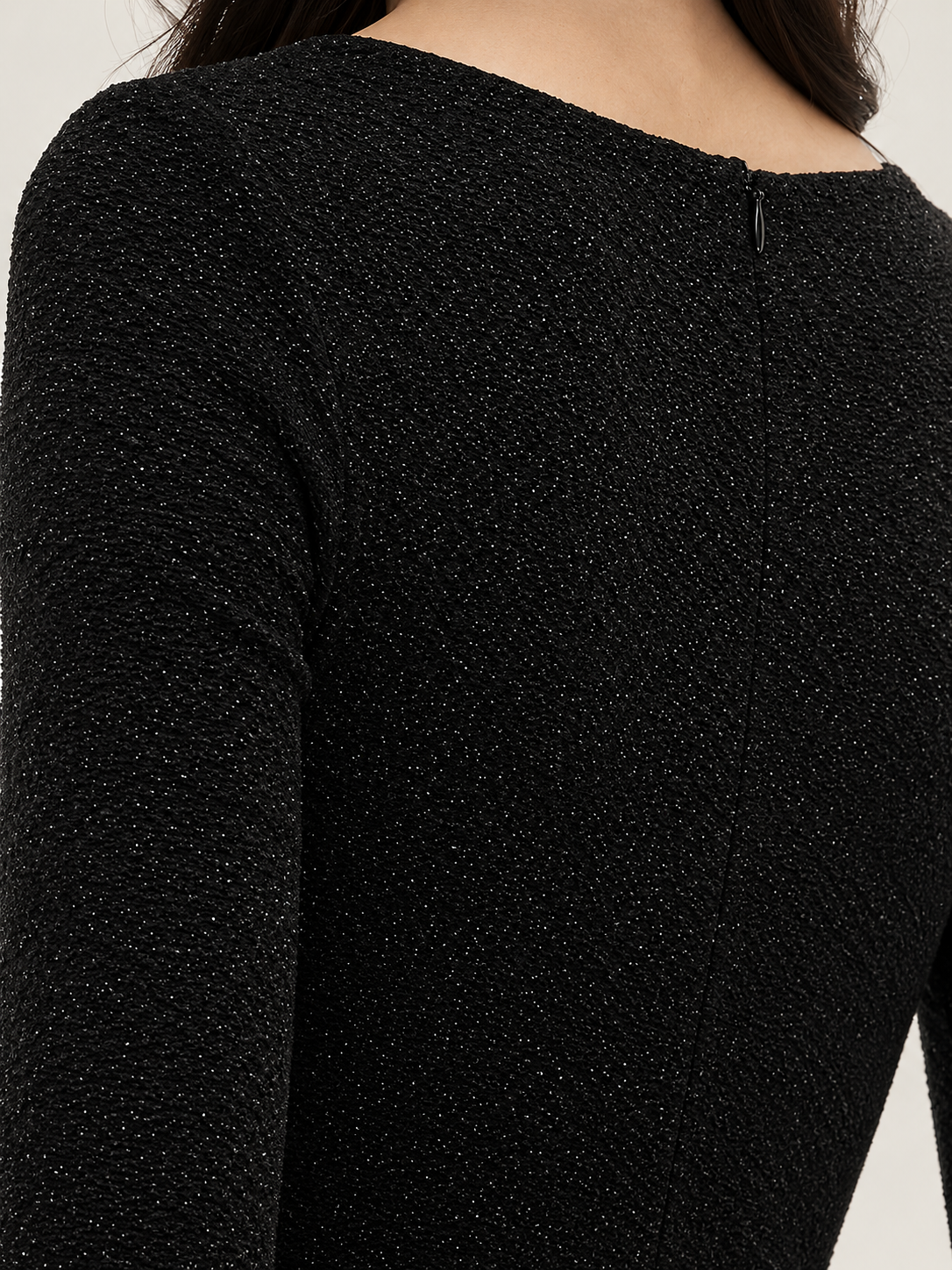 Noir Blossom Lace Knit Dress