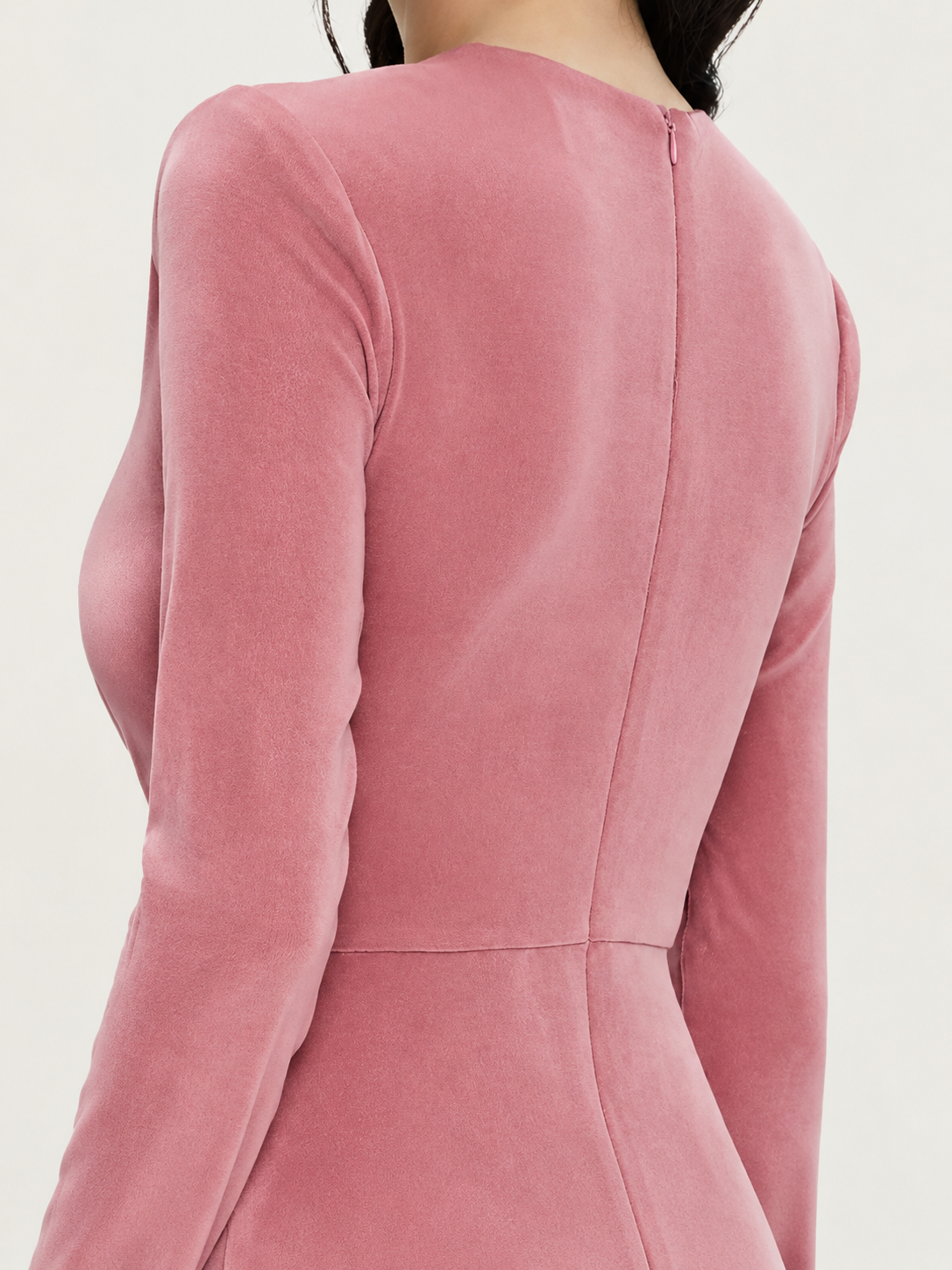 Rosé Romance V-Neck Evening Gown