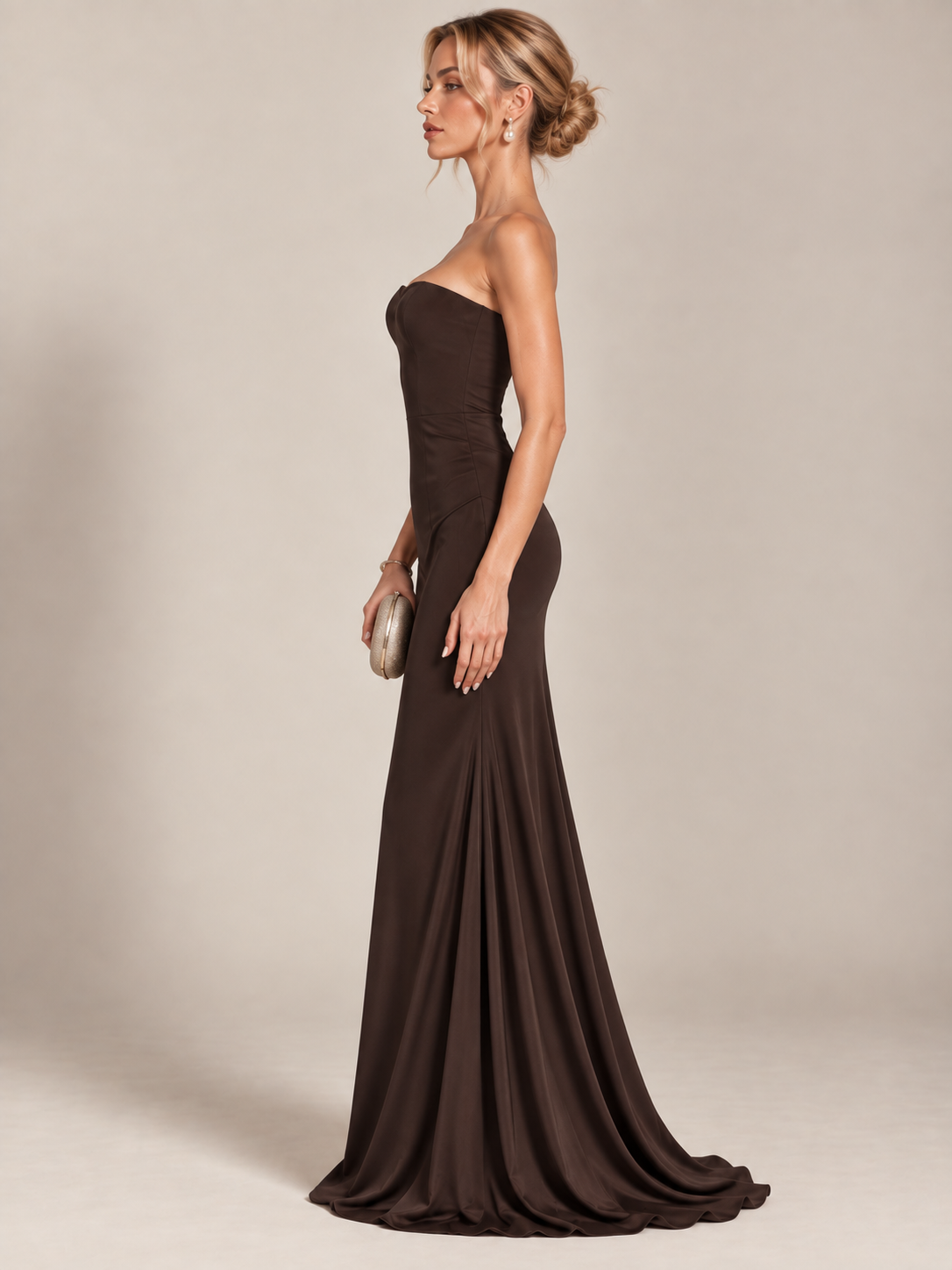 Celeste Satin Bustier Maxi Dress